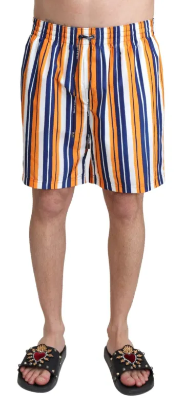 Multicolor Striped Swim Shorts Trunks sold by Louxly