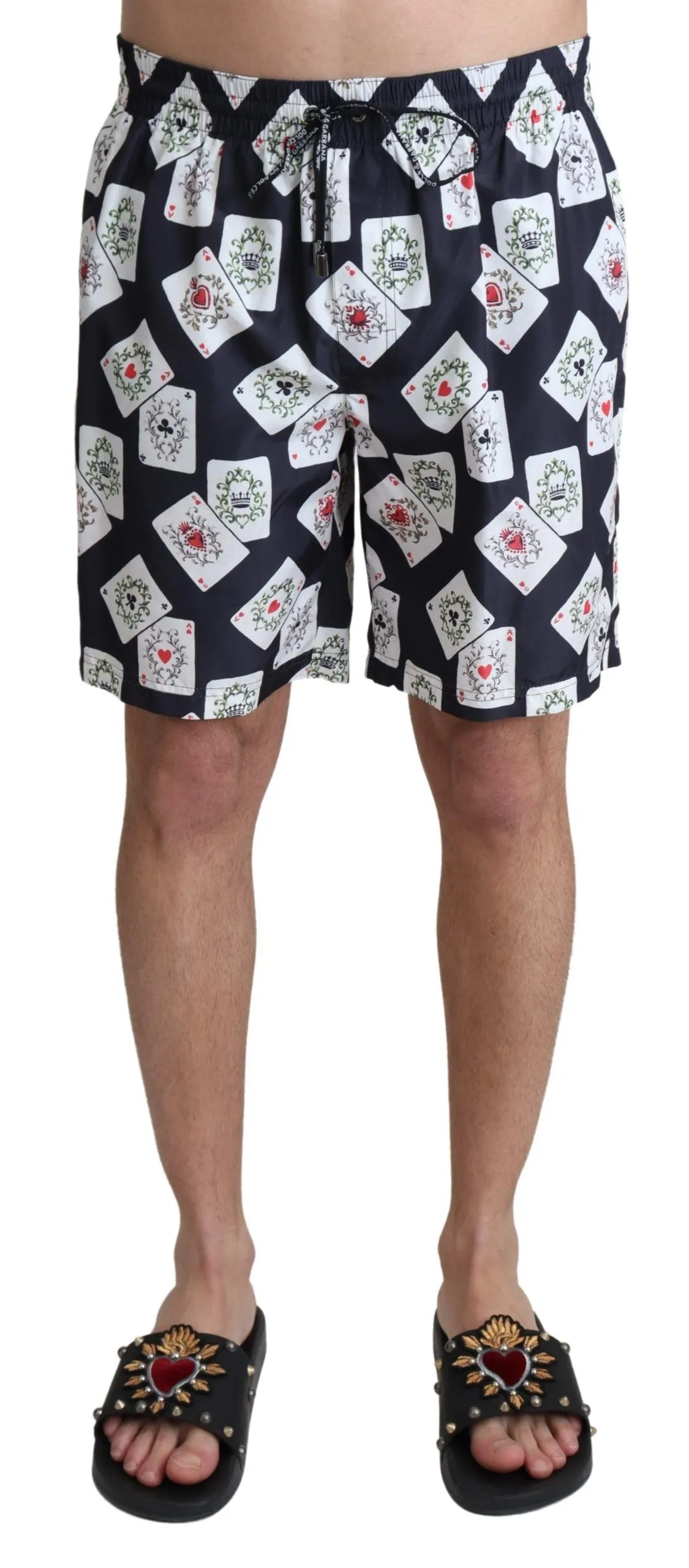 Multicolor Card Deck Printed Swim Trunks sold by Louxly