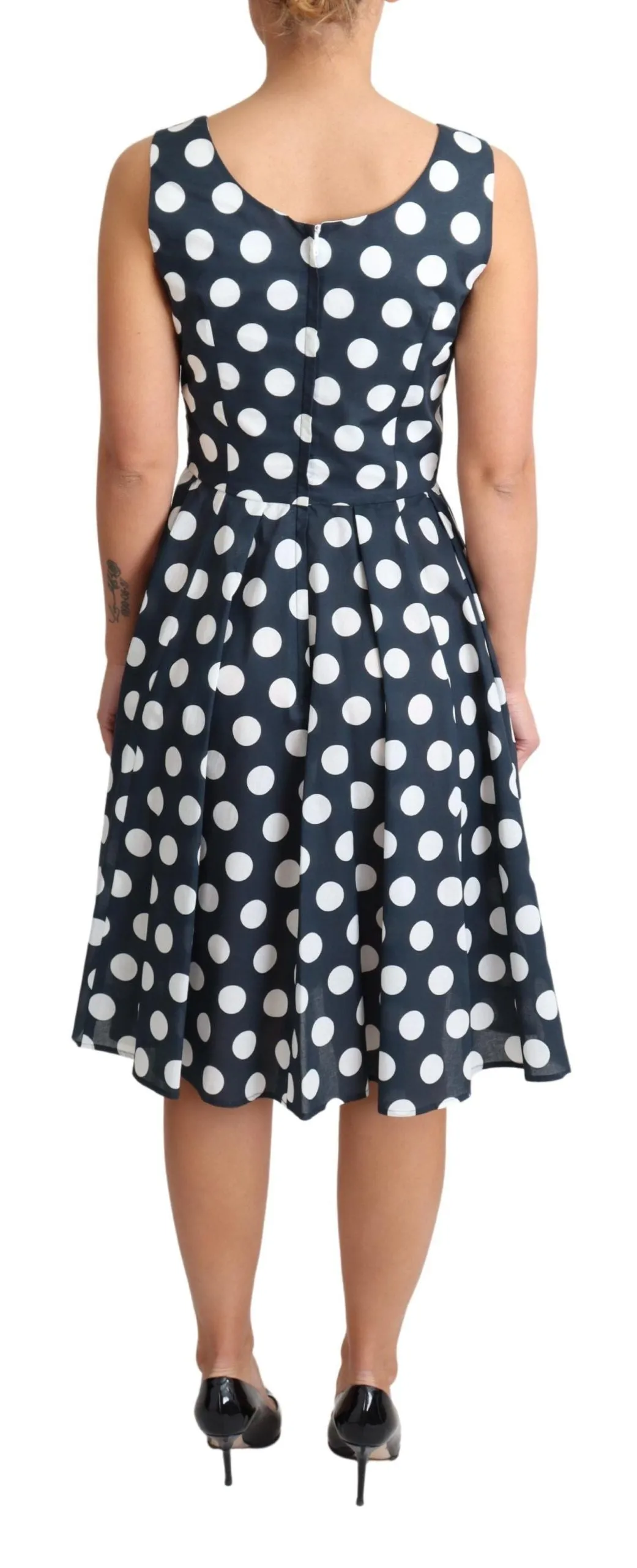 Polka Dotted A-Line Sleeveless Dress sold by Louxly product image thumbnail 4