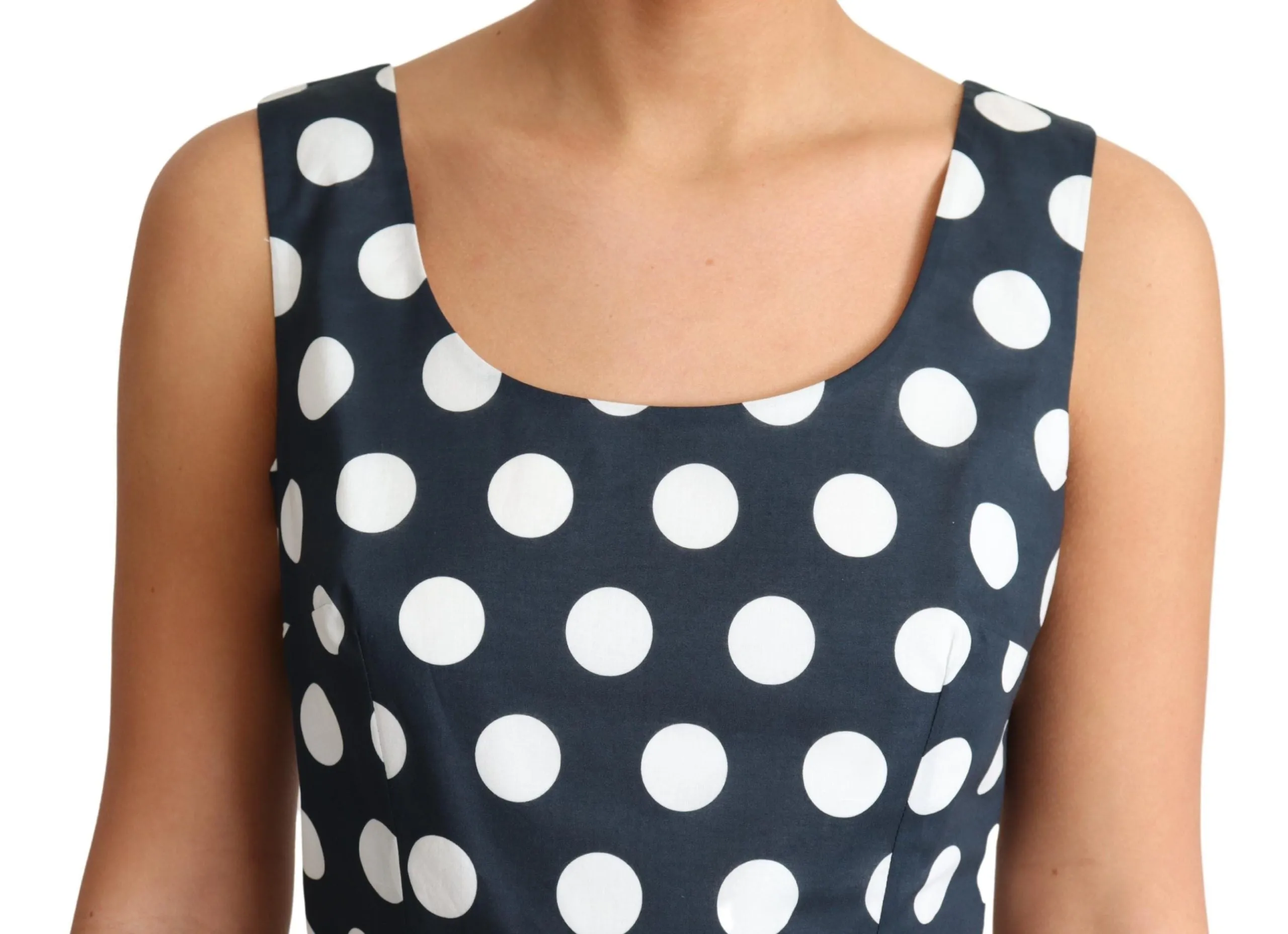 Polka Dotted A-Line Sleeveless Dress sold by Louxly product image thumbnail 5