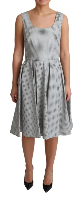 Chic Polka Dotted Sleeveless A-Line Dress sold by Louxly