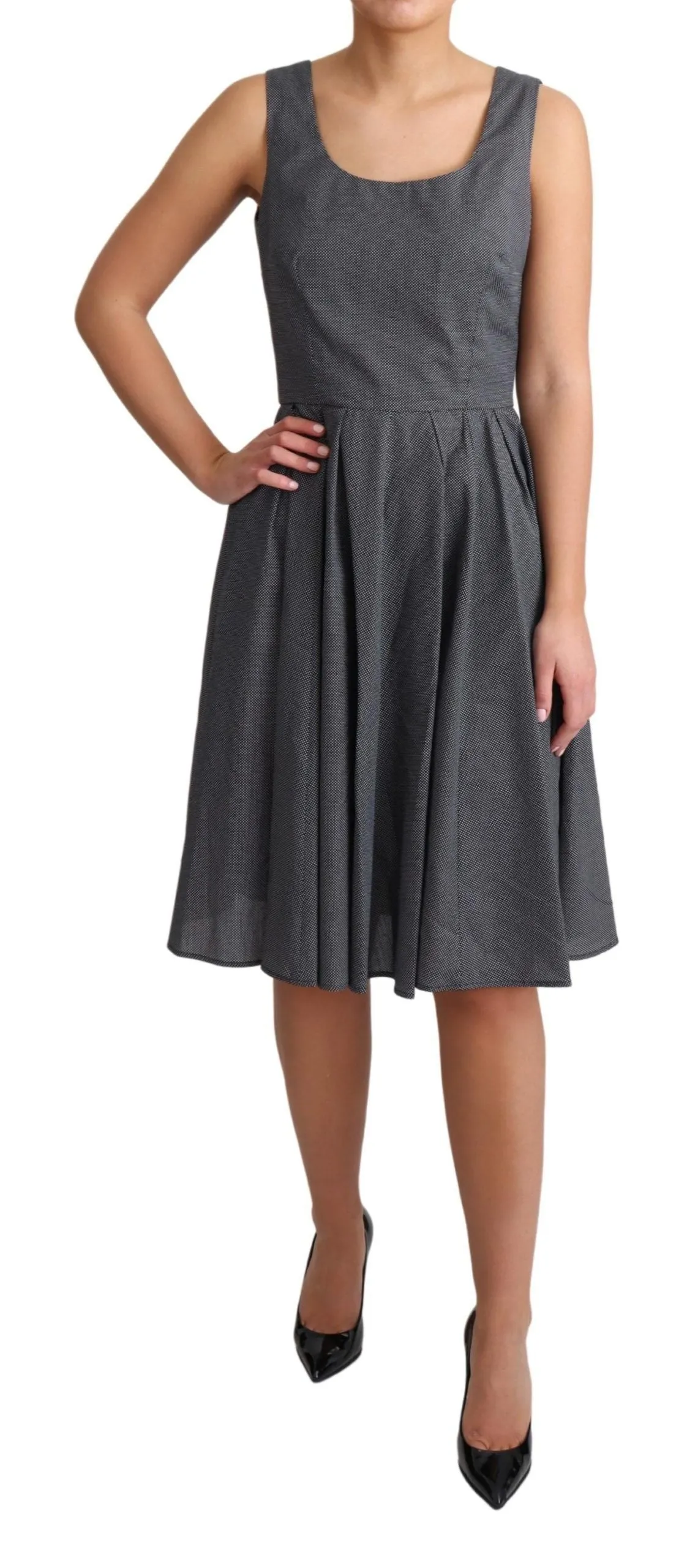 Elegant Sleeveless Polka Dot A-Line Dress sold by Louxly product image thumbnail 2