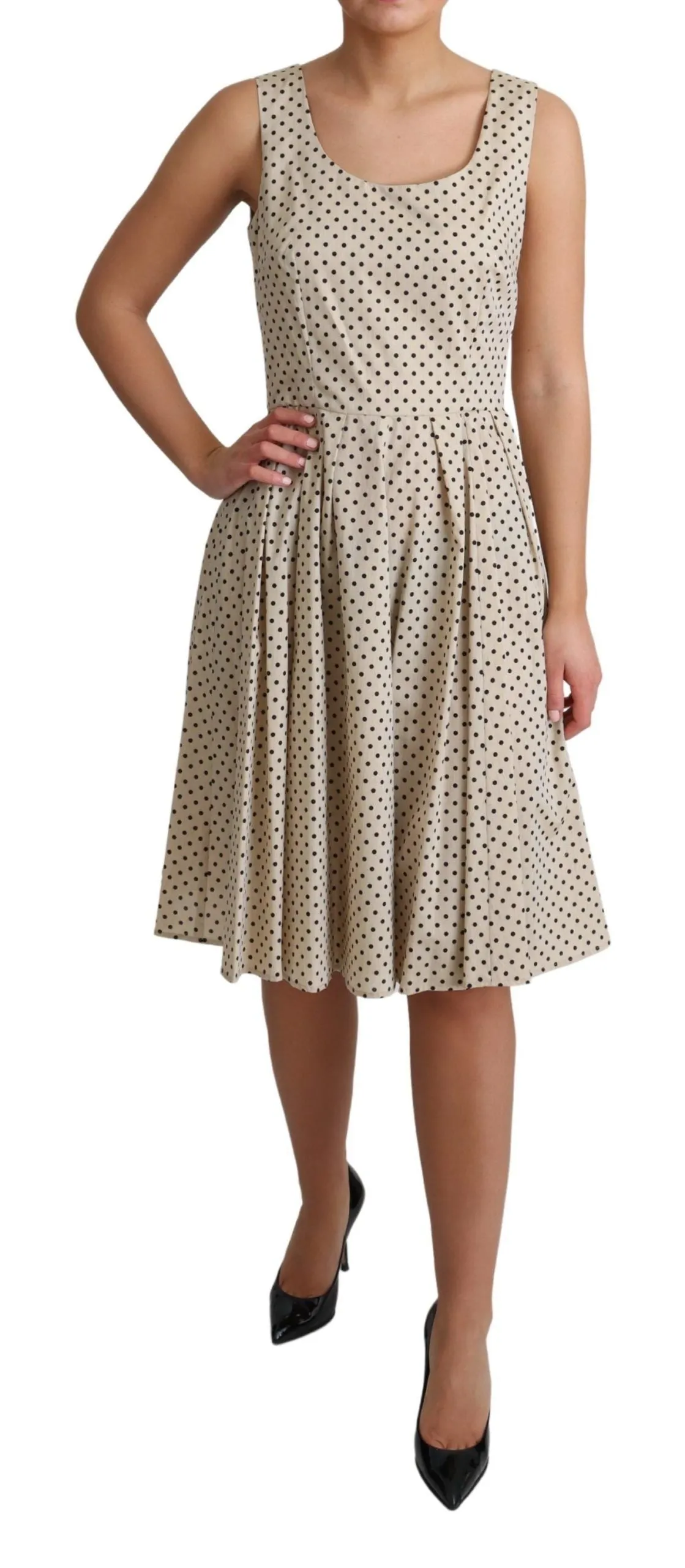 Elegant Polka Dot Sleeveless A-Line Dress sold by Louxly product image thumbnail 2