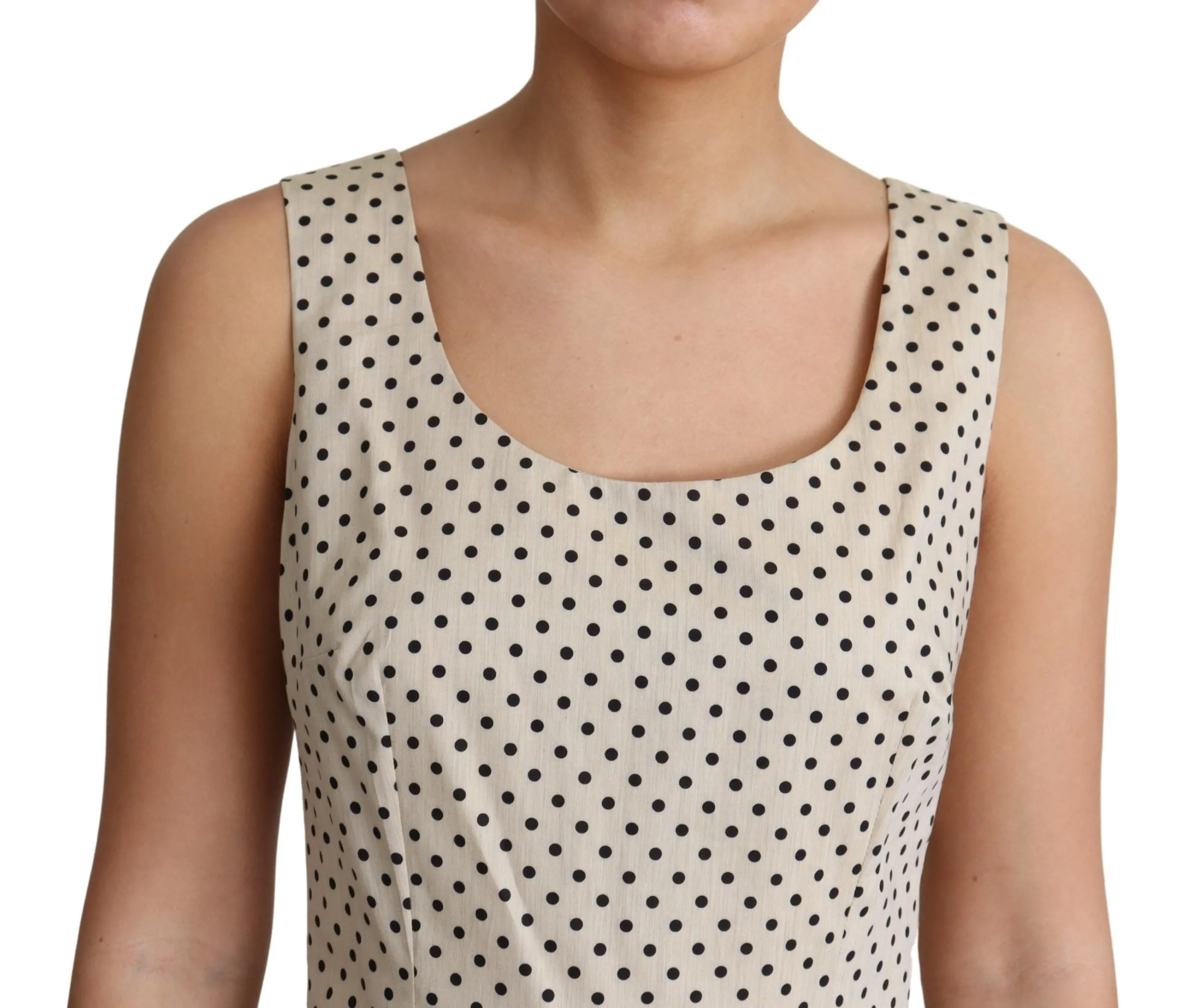 Elegant Polka Dot Sleeveless A-Line Dress sold by Louxly product image thumbnail 5
