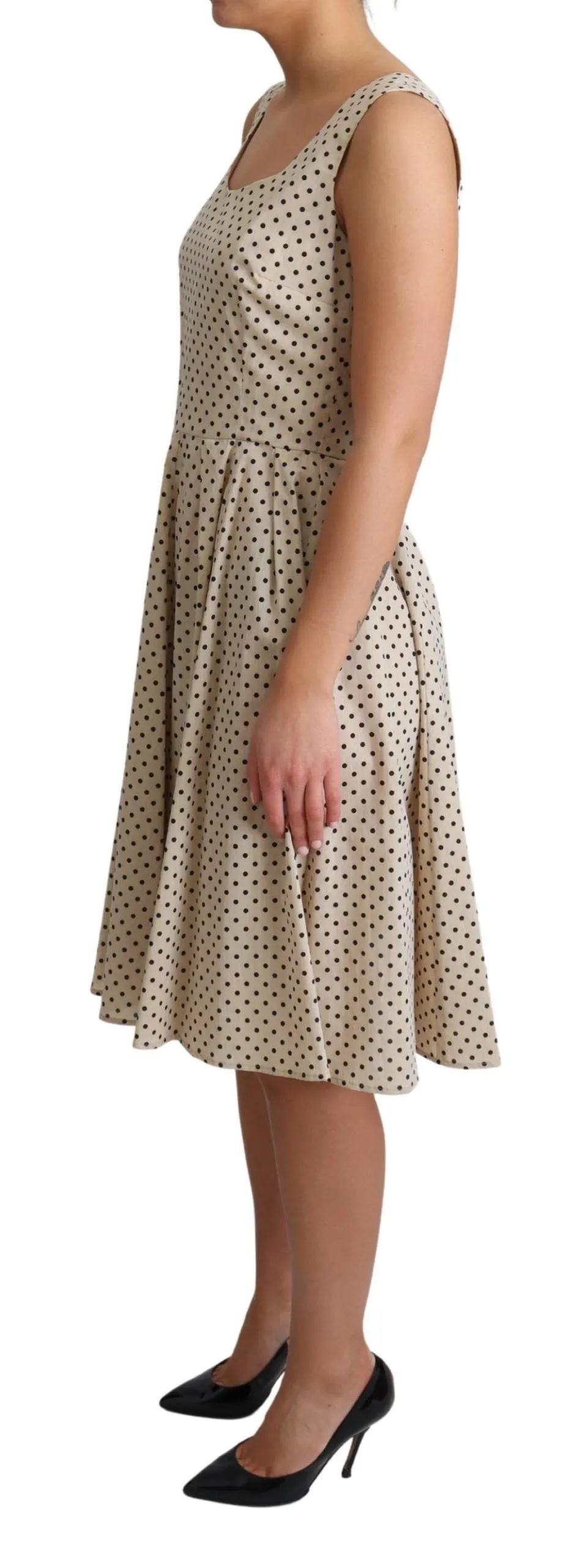 Elegant Polka Dot Sleeveless A-Line Dress sold by Louxly product image thumbnail 3