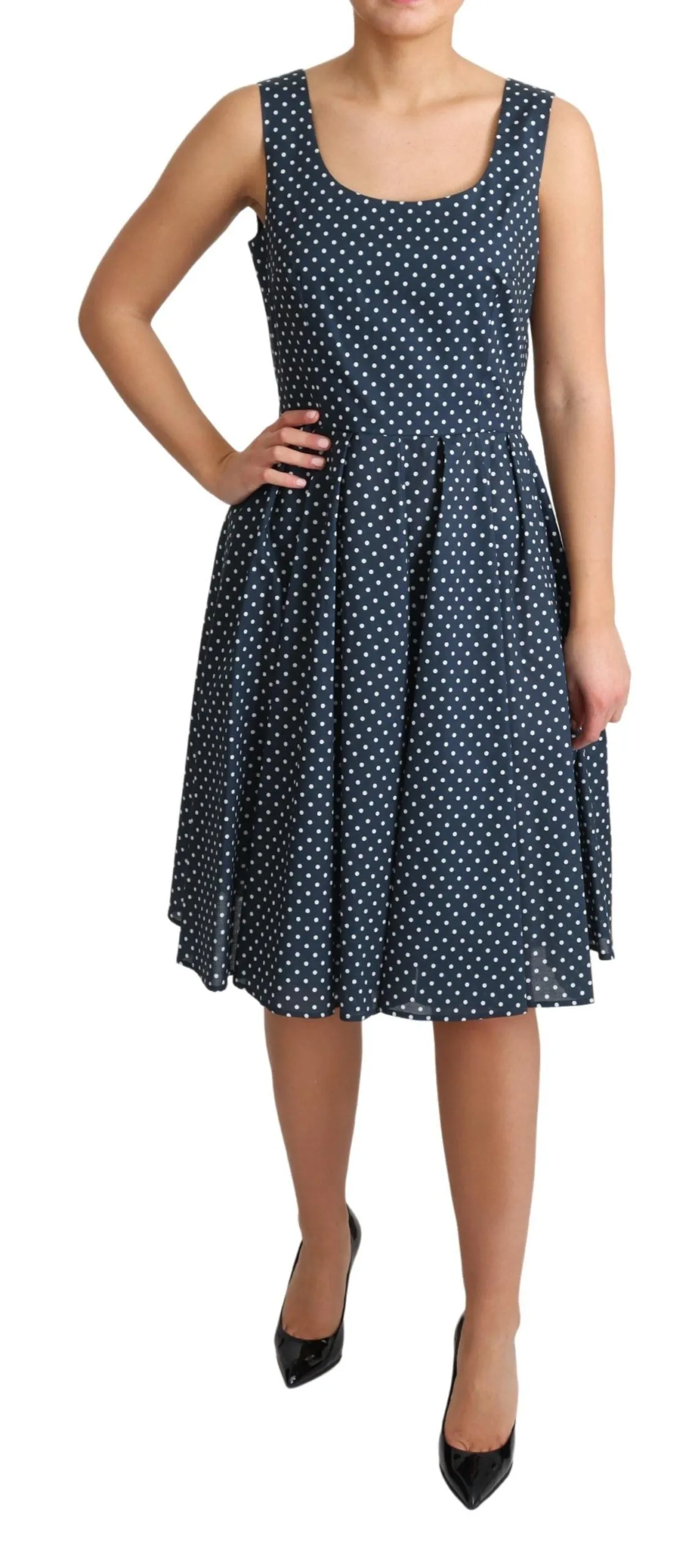 Polka Dot Sleeveless A-Line Dress sold by Louxly product image thumbnail 5