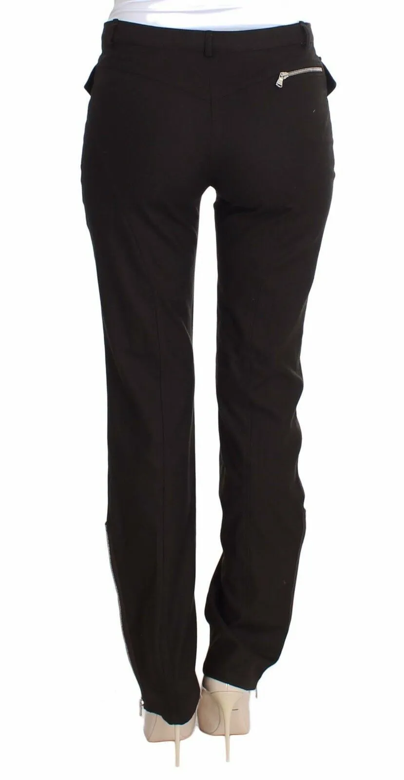 Elegant Casual Brown Wool Pants sold by Louxly product image thumbnail 5