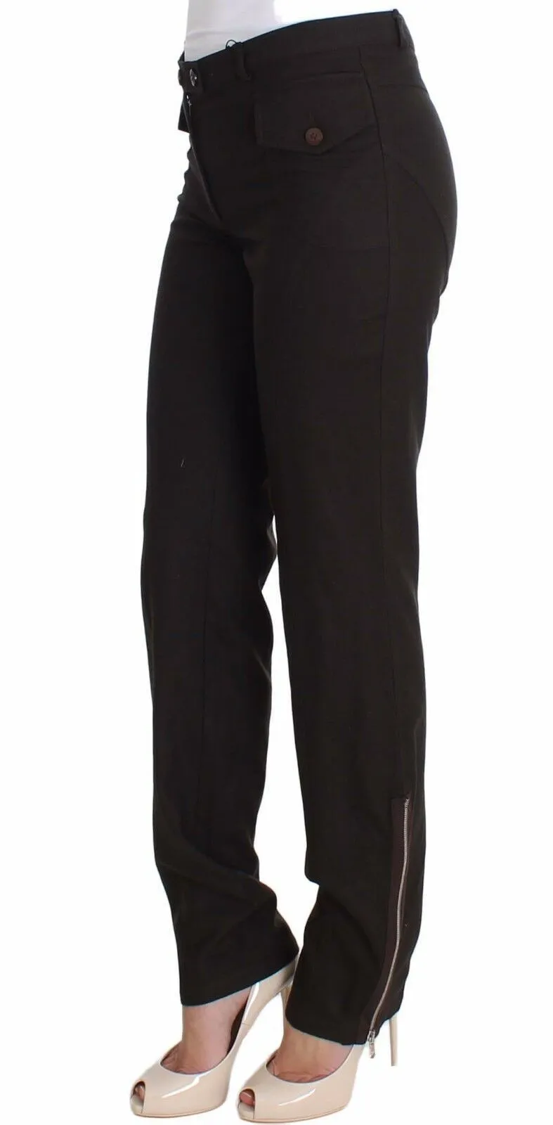 Elegant Casual Brown Wool Pants sold by Louxly product image thumbnail 2