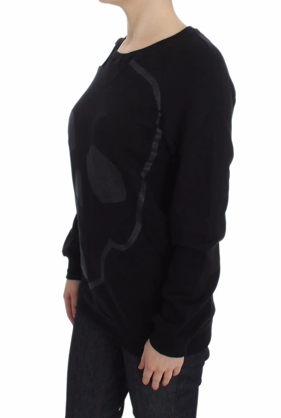 Chic Skull Motif Crew-Neck Cotton Sweater sold by Louxly product image thumbnail 2