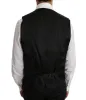 Elegant Black Formal Wool Blend Vest sold by Louxly