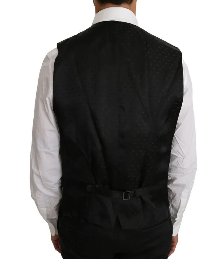 Elegant Black Formal Wool Blend Vest sold by Louxly product image thumbnail 3