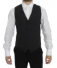 Elegant Gray Wool Blend Dress Vest sold by Louxly