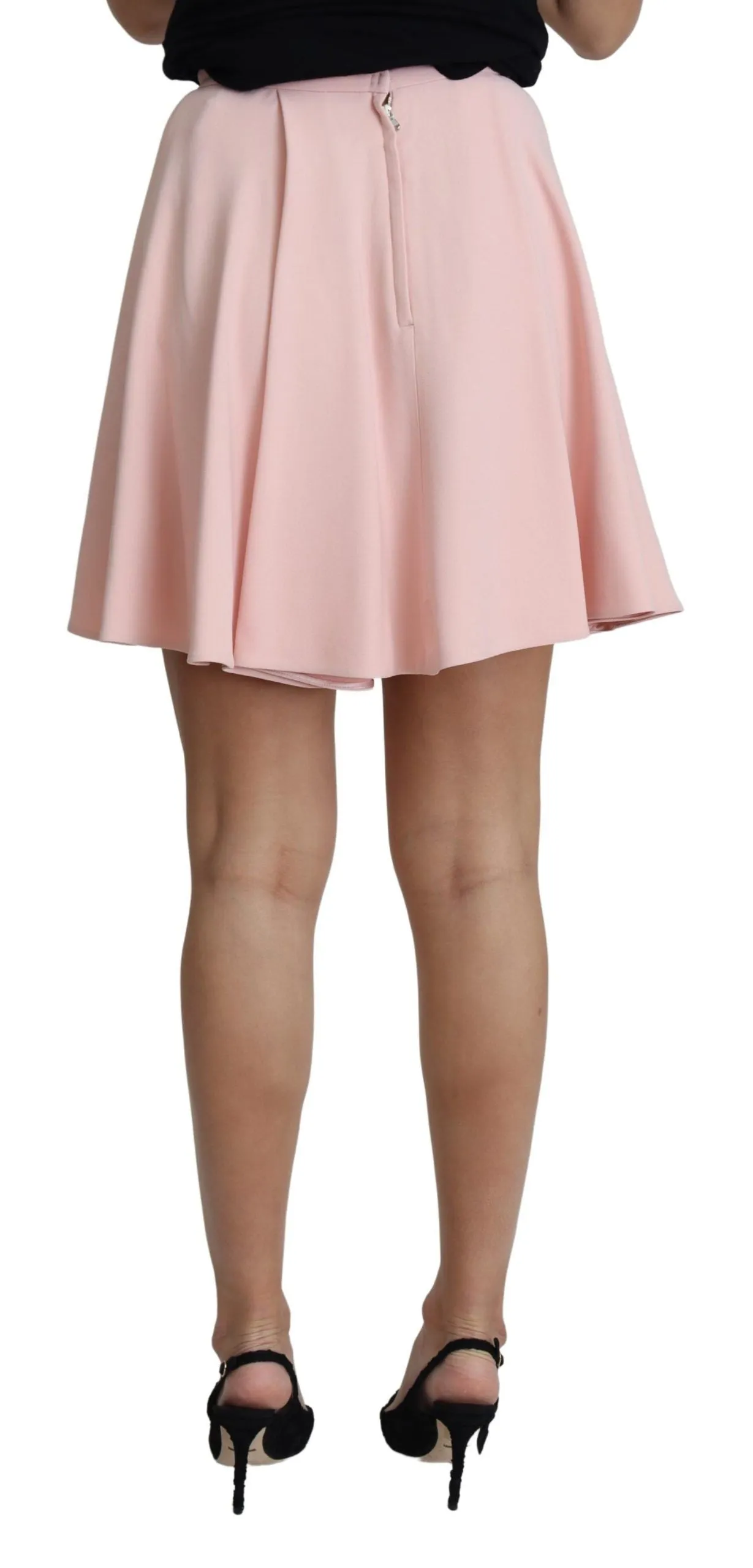 Elegant Pink Flare A-line Mini Skirt sold by Louxly product image thumbnail 3