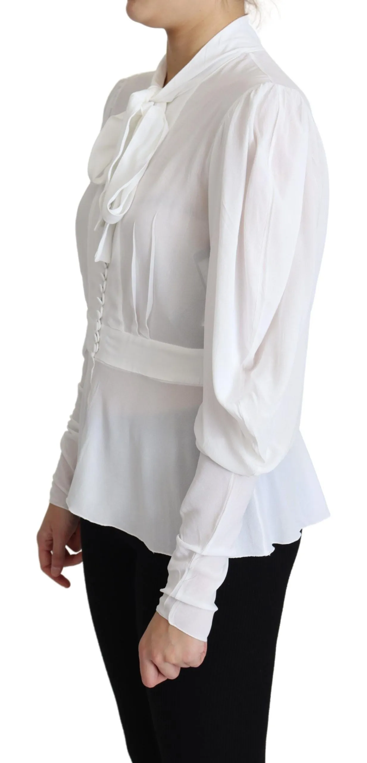 Elegant Snow-White Viscose Blouse sold by Louxly product image thumbnail 4