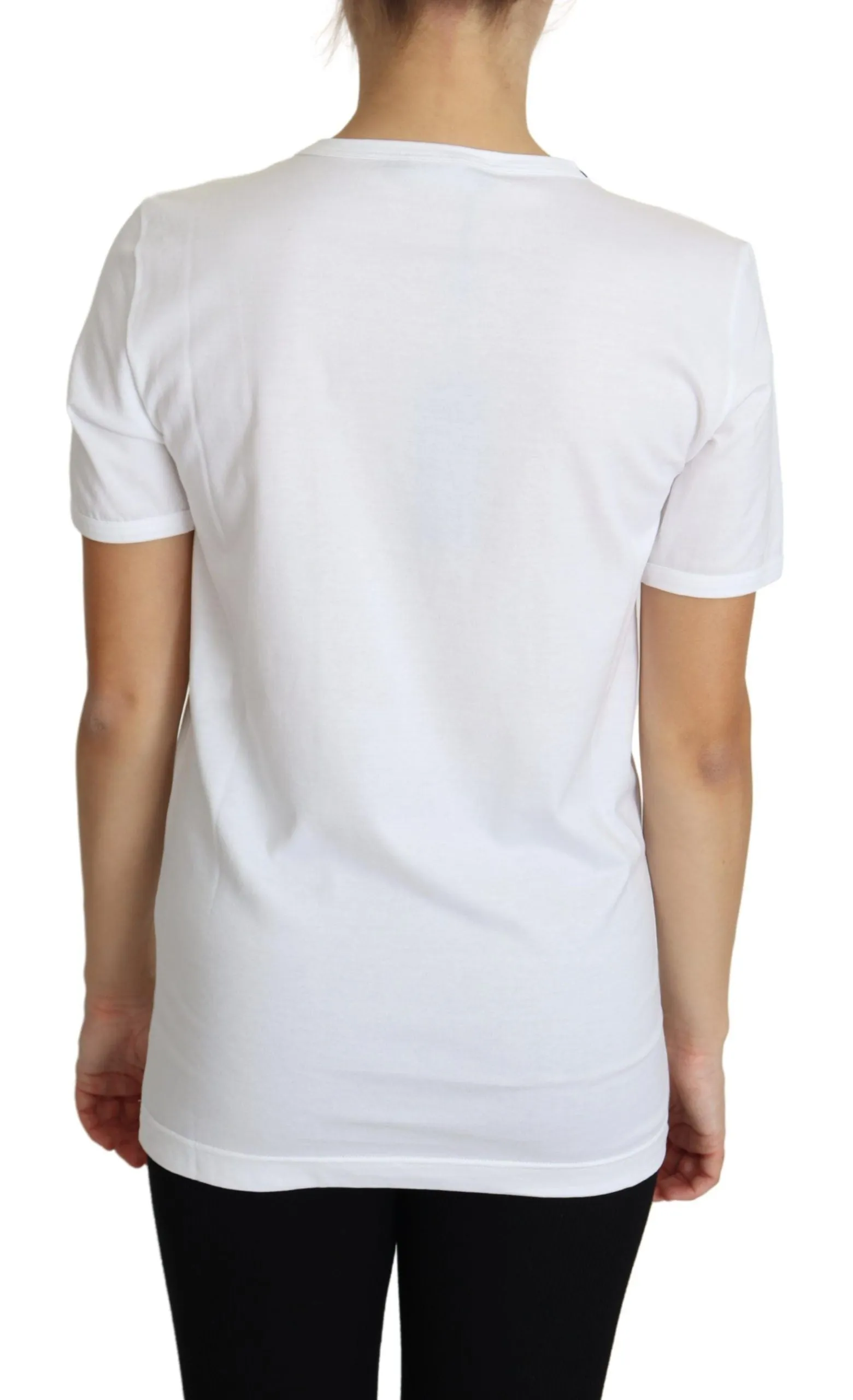 Crystal-Embellished White Cotton Tee sold by Louxly product image thumbnail 2