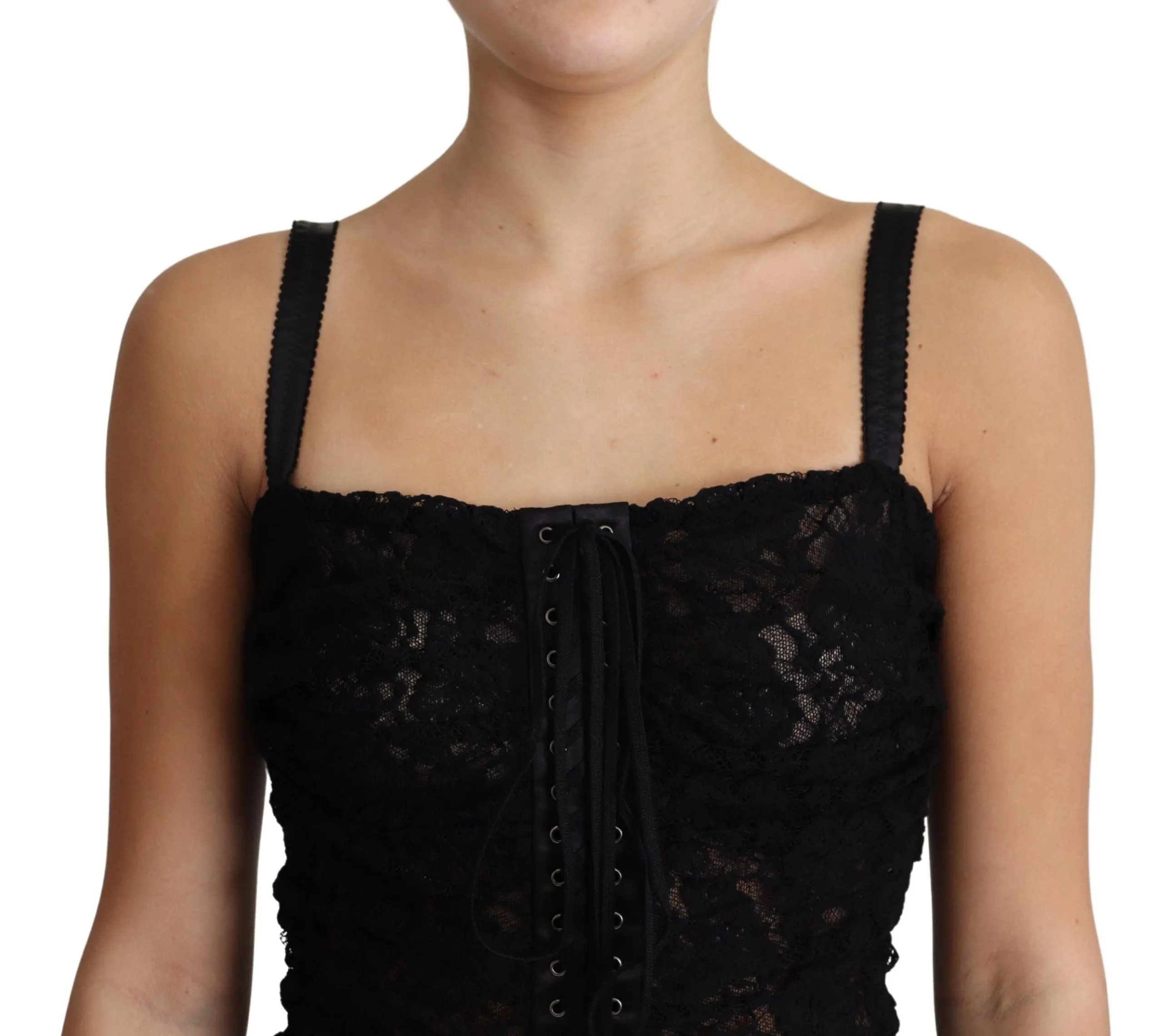 Elegant Black Lace Bustier Mini Dress sold by Louxly product image thumbnail 3