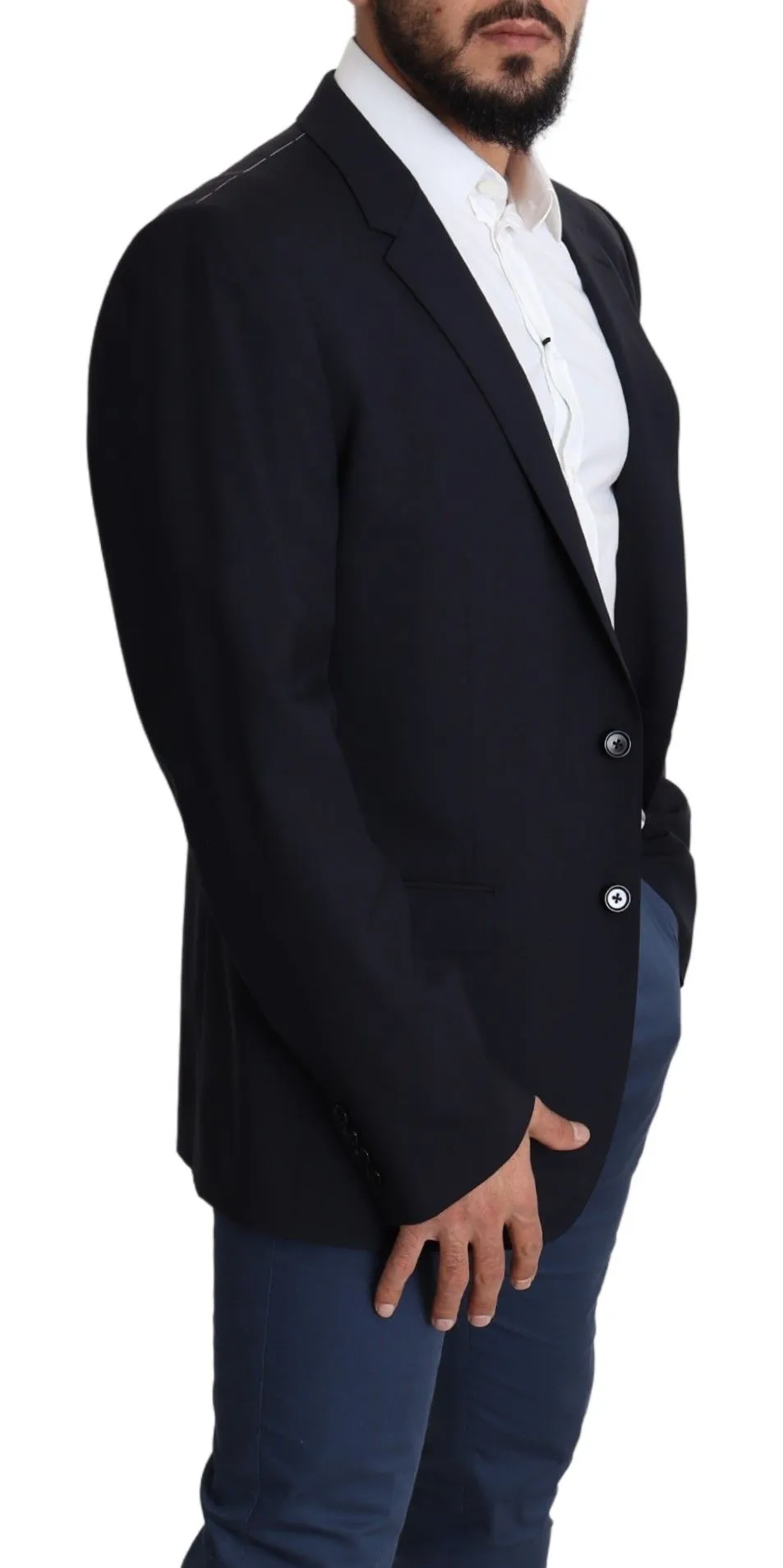 Exquisite Black Wool Stretch Martini Blazer sold by Louxly product image thumbnail 5