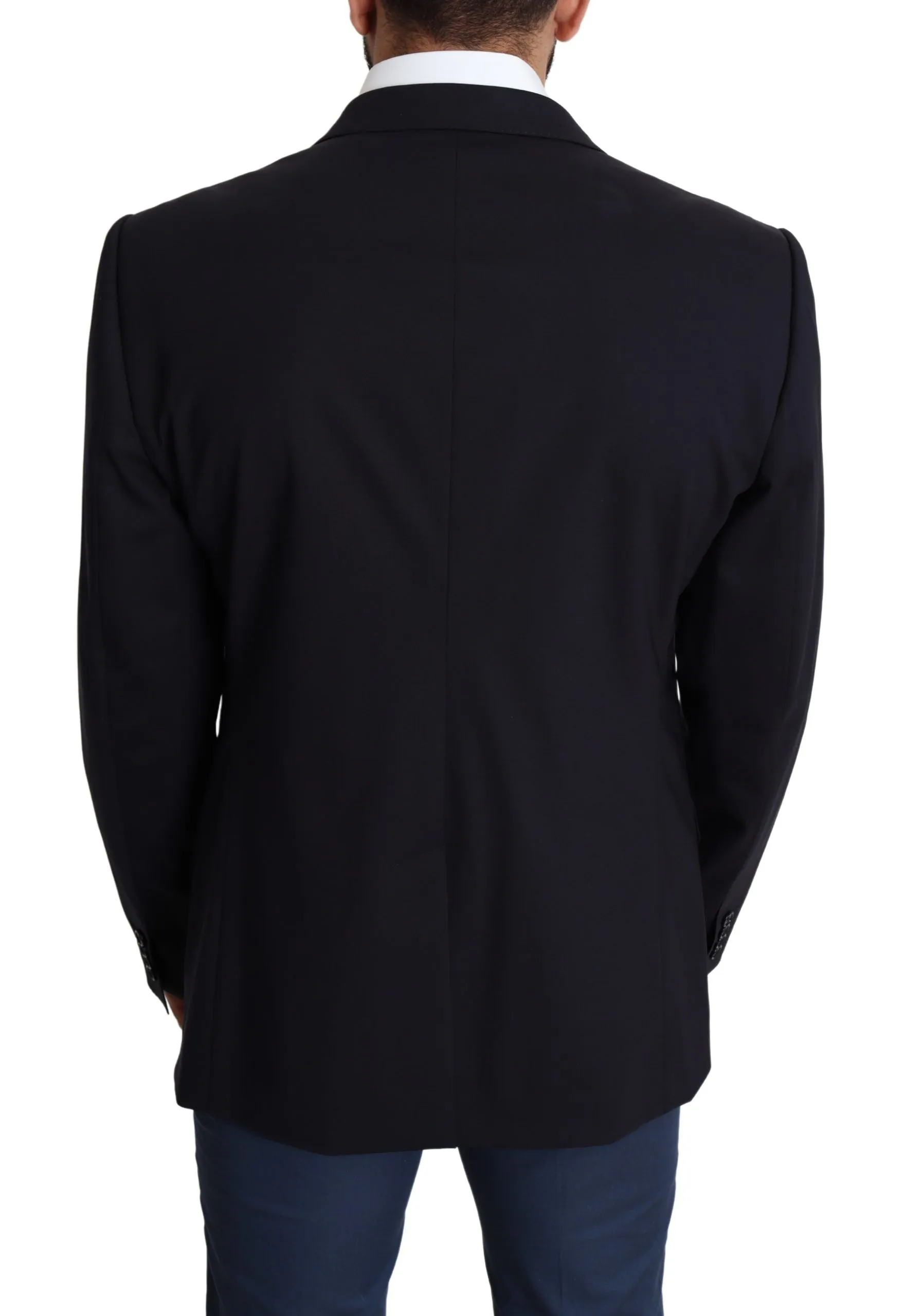 Exquisite Black Wool Stretch Martini Blazer sold by Louxly product image thumbnail 2