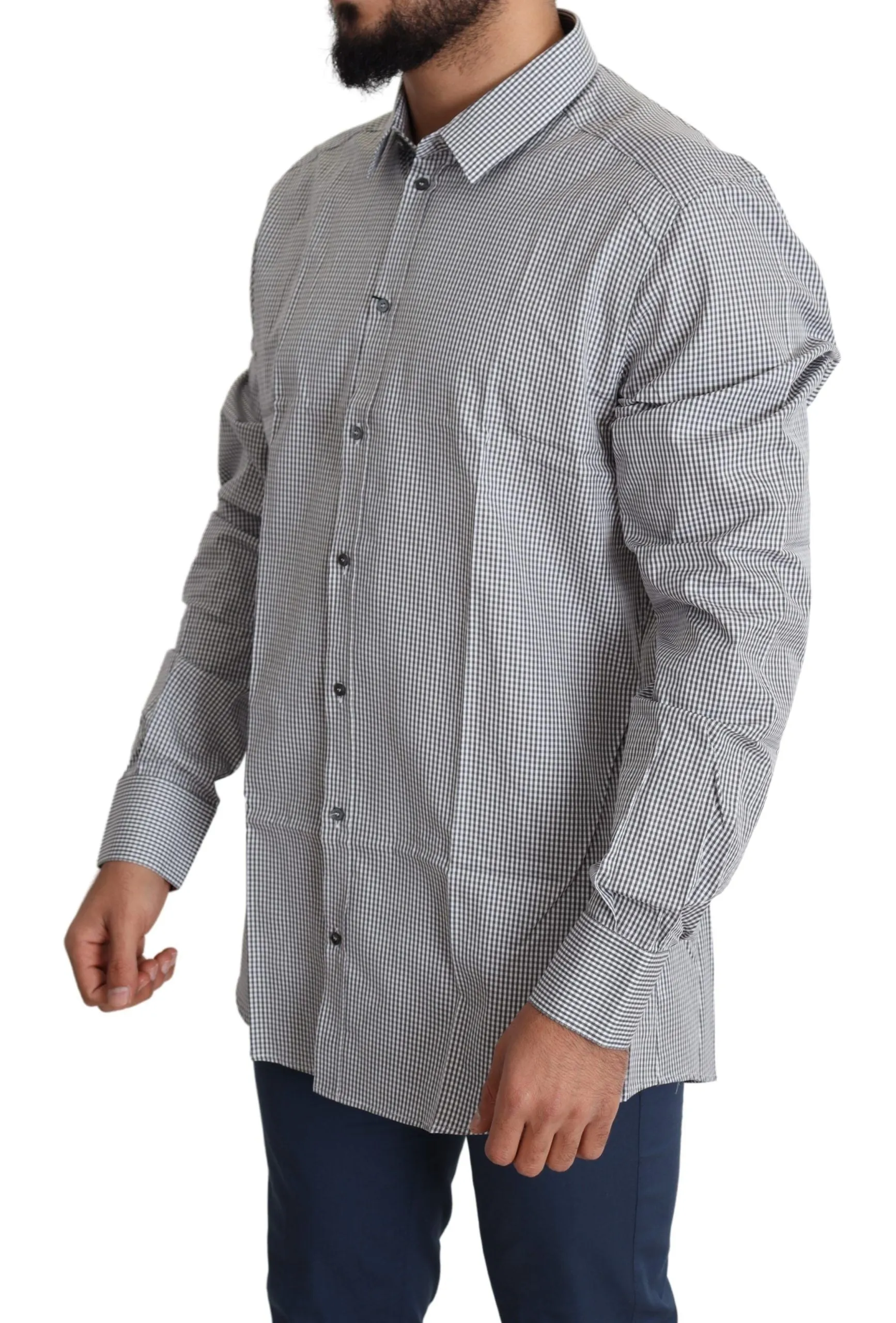 Checkered Slim Fit Cotton Dress Shirt sold by Louxly product image thumbnail 2