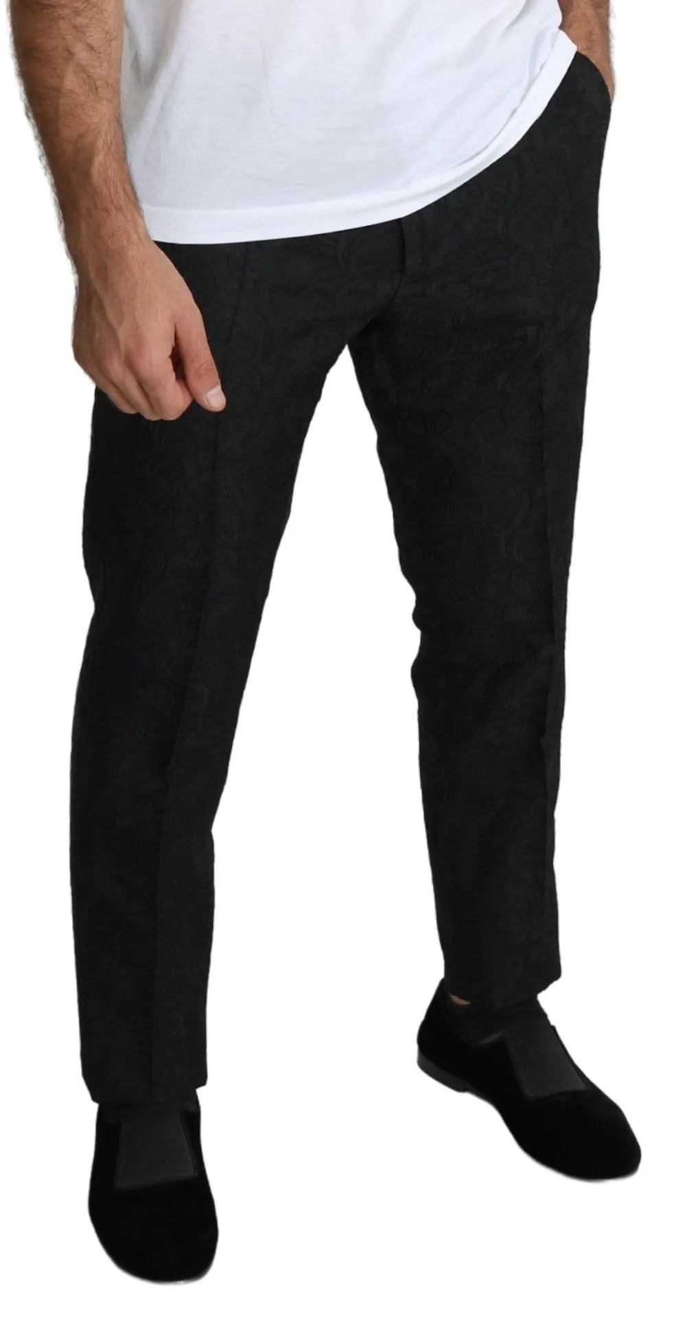 Elegant Floral Brocade Dress Trousers sold by Louxly product image thumbnail 4