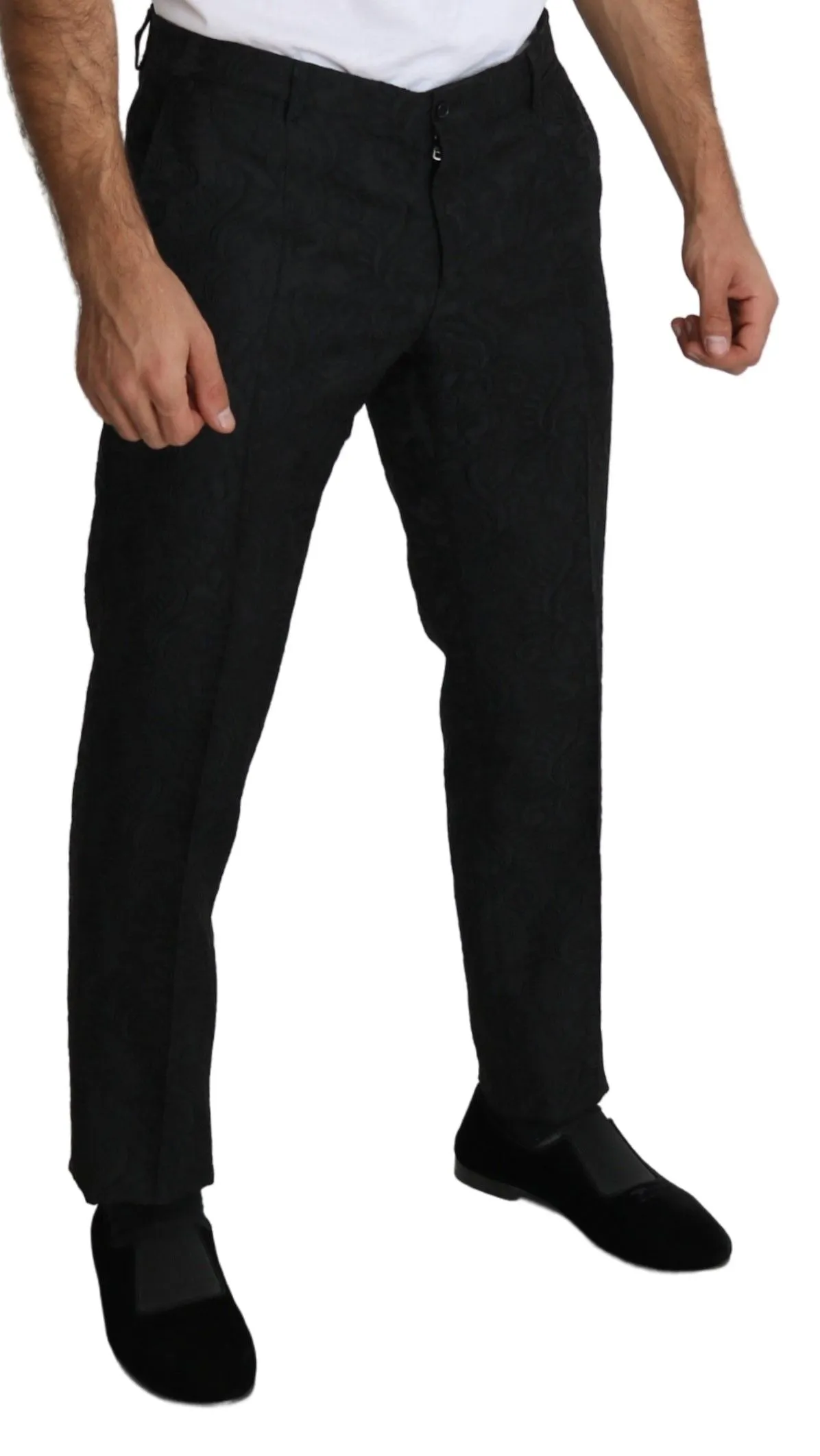 Elegant Floral Brocade Dress Trousers sold by Louxly product image thumbnail 3