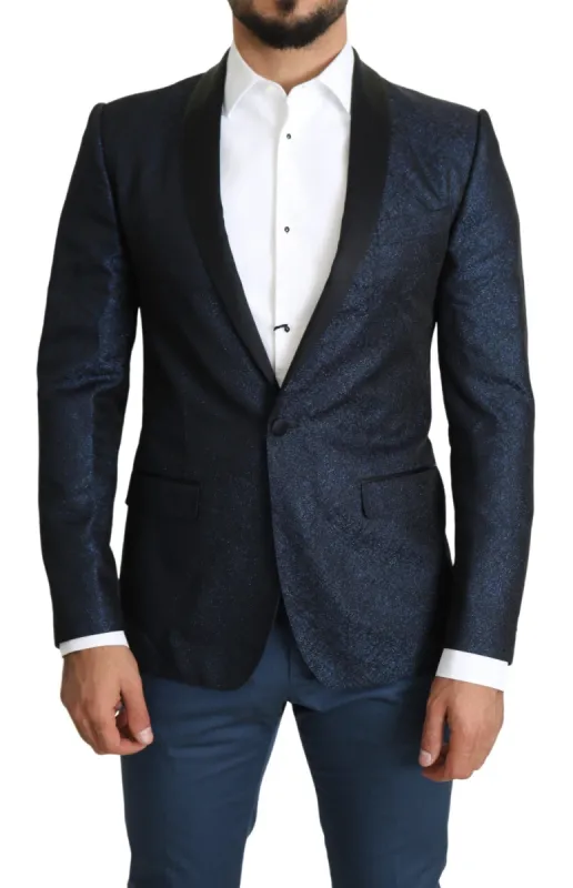Elegant Martini Blue Slim Fit Blazer sold by Louxly