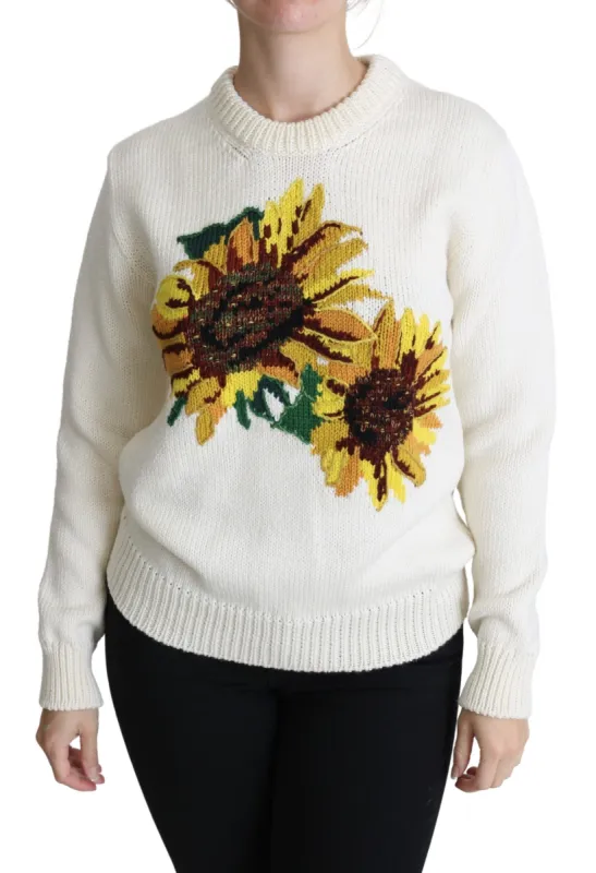 Elegant Knitted Sunflower Sweater sold by Louxly