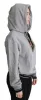 Exclusive Hooded Gray Cotton Sweater sold by Louxly