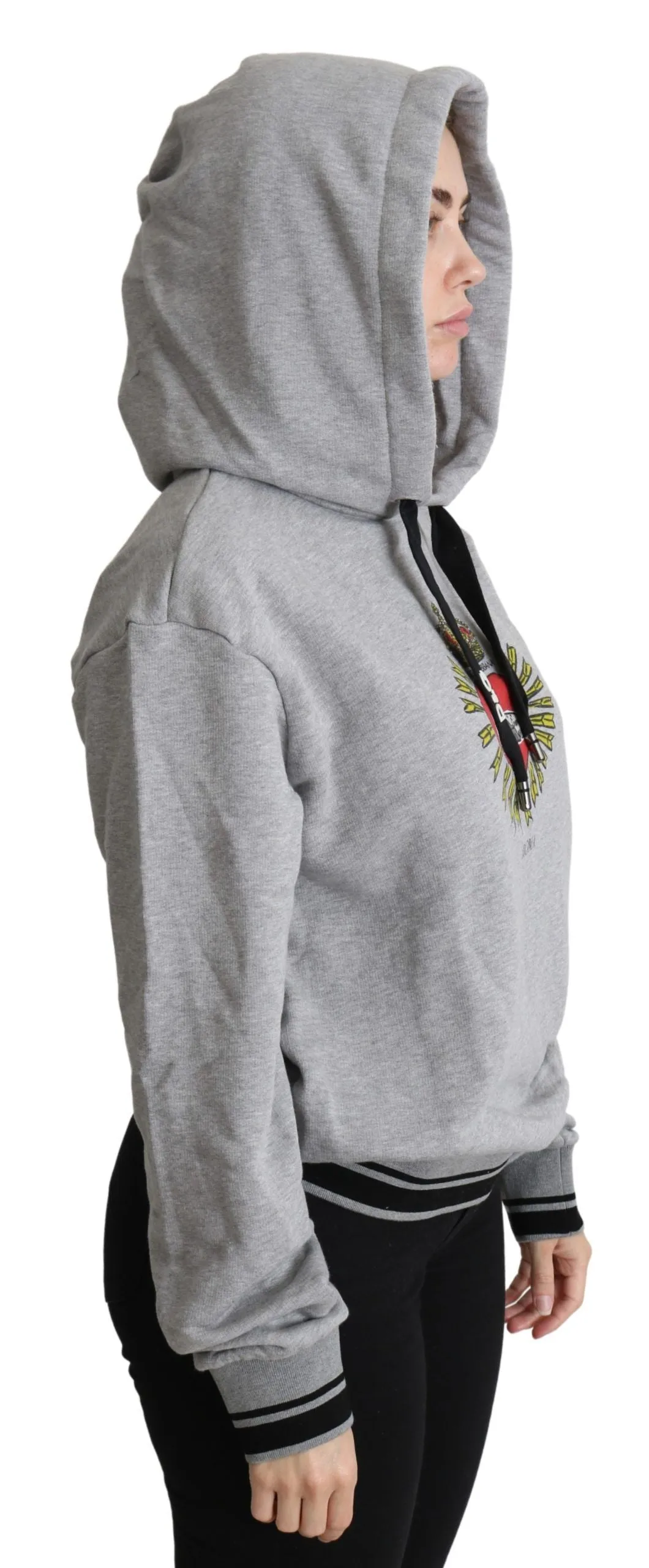 Exclusive Hooded Gray Cotton Sweater sold by Louxly product image thumbnail 5