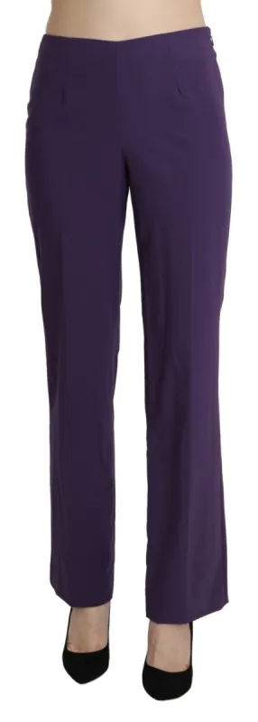 Elegant High Waist Violet Straight Pants sold by Louxly