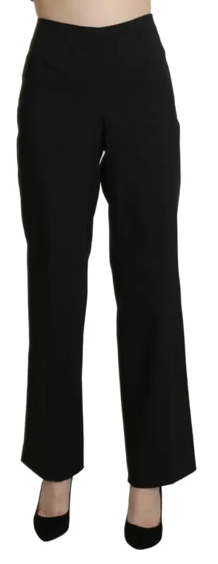 Elegant High Waist Straight Black Pants sold by Louxly