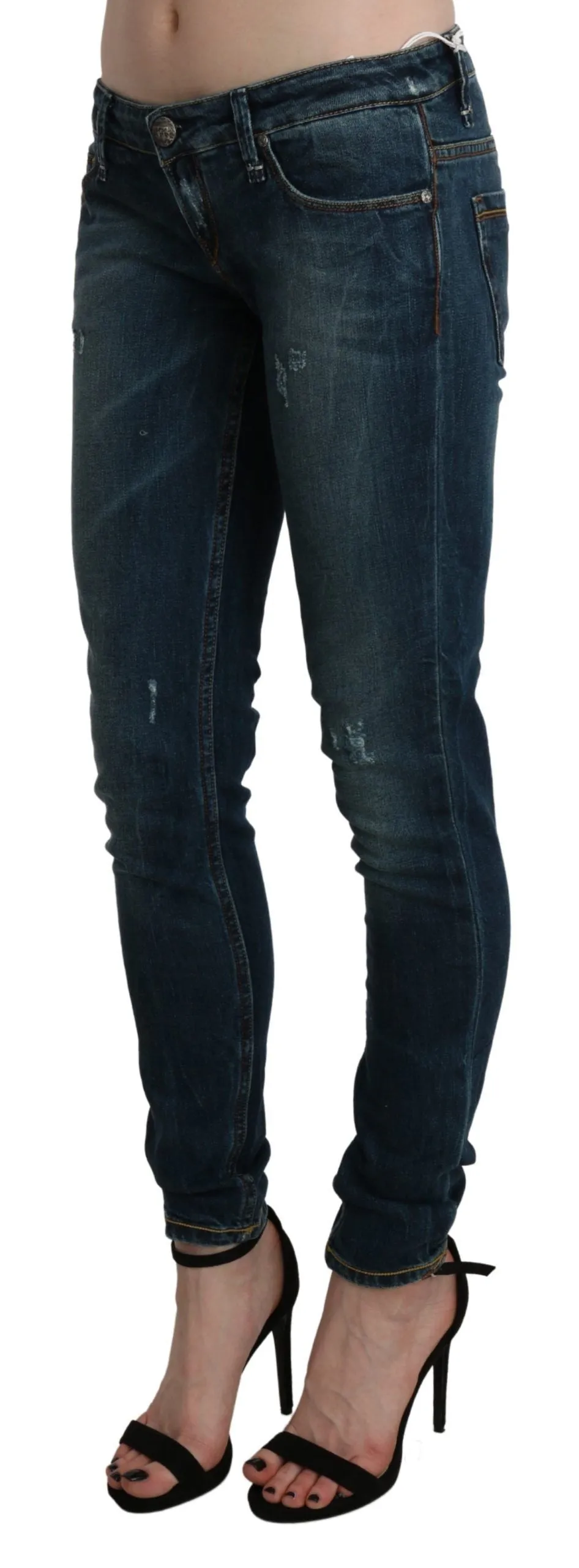 Sleek Low Waist Skinny Denim - Blue Washed sold by Louxly product image thumbnail 2