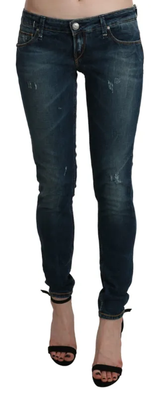Sleek Low Waist Skinny Denim - Blue Washed sold by Louxly
