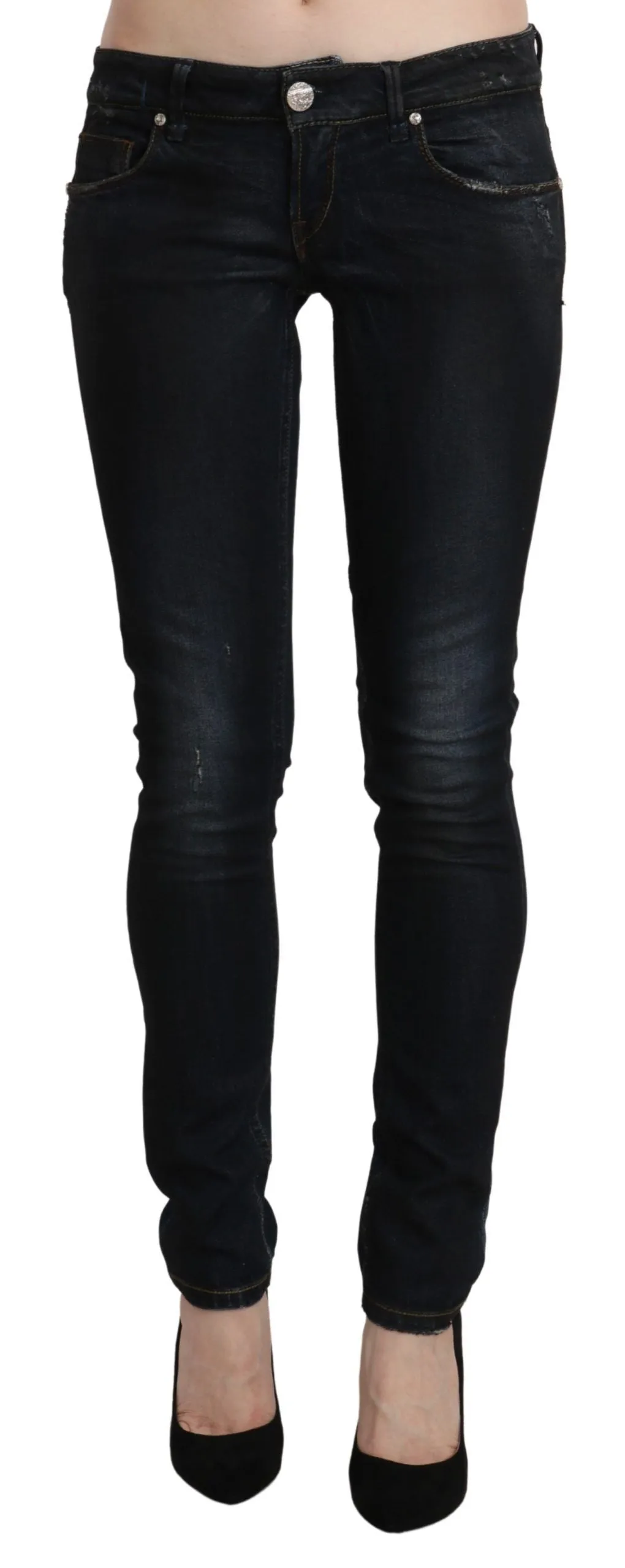 Sleek Black Washed Skinny Jeans sold by Louxly