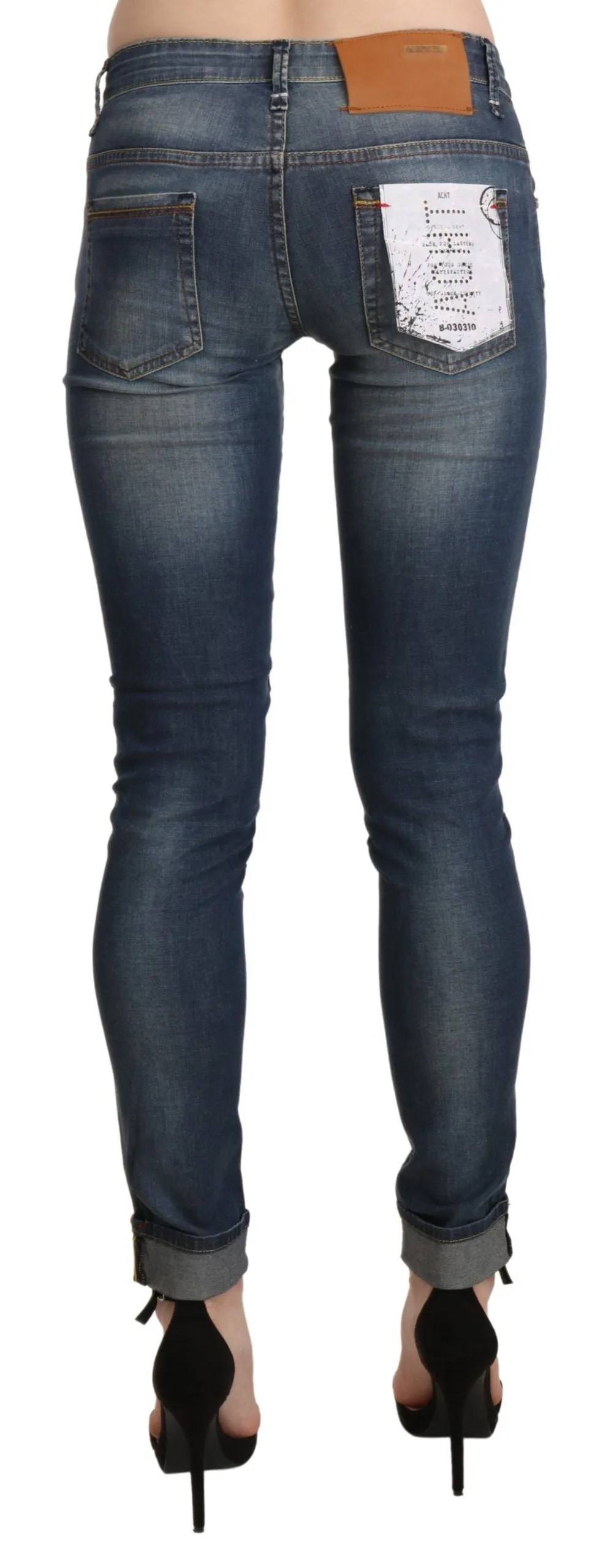 Chic Blue Washed Skinny Cropped Jeans sold by Louxly product image thumbnail 3