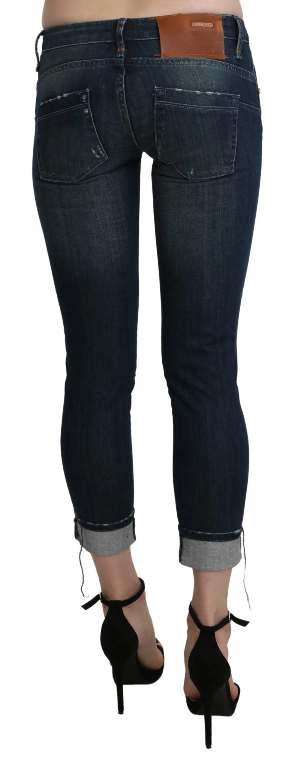 Chic Blue Washed Skinny Cropped Denim sold by Louxly product image thumbnail 3