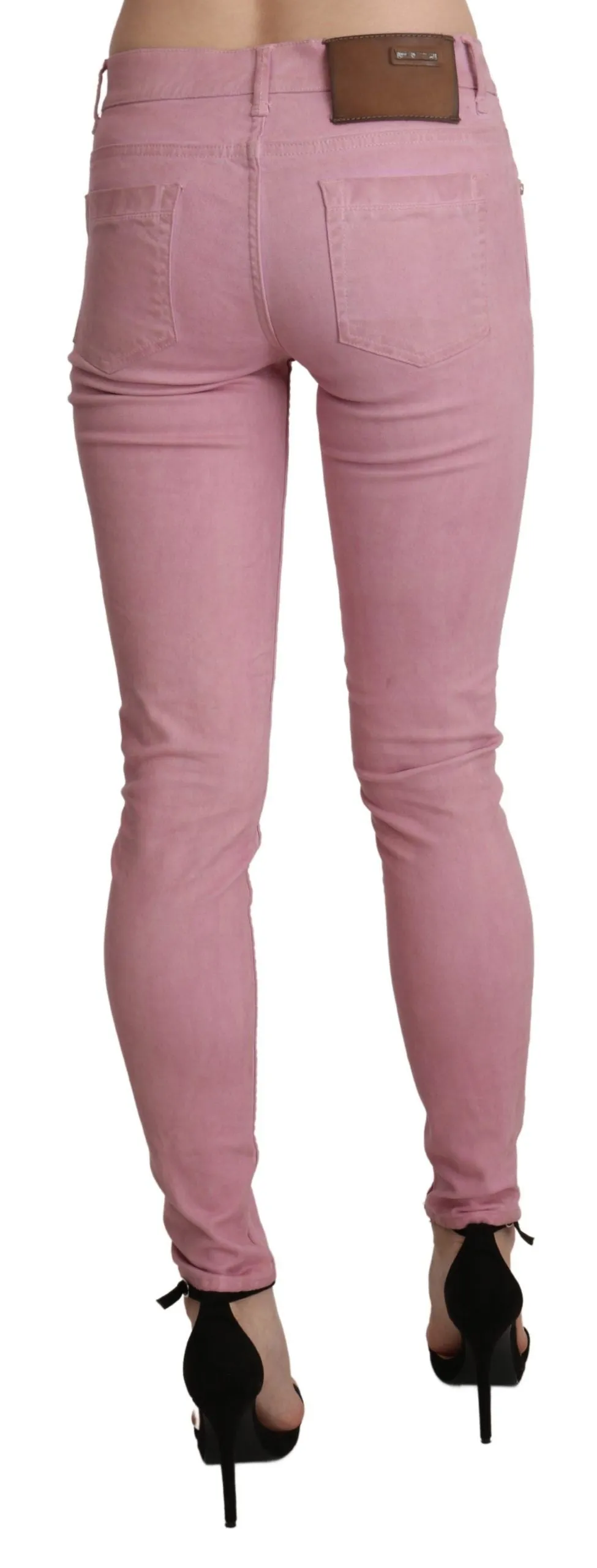 Chic Pink Mid Waist Skinny Jeans sold by Louxly product image thumbnail 3