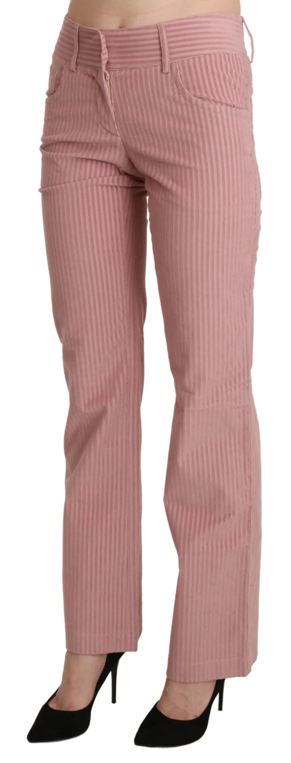Chic Pink Mid Waist Straight Trousers sold by Louxly product image thumbnail 4