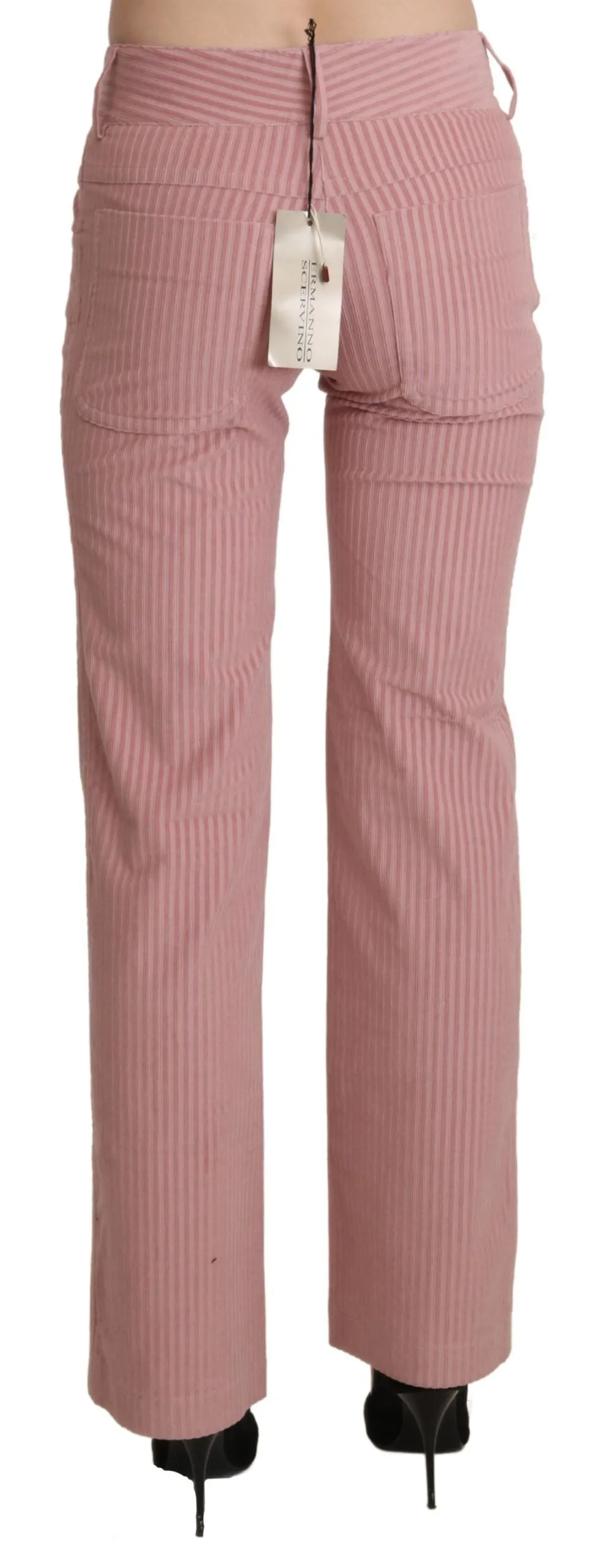 Chic Pink Mid Waist Straight Trousers sold by Louxly product image thumbnail 2