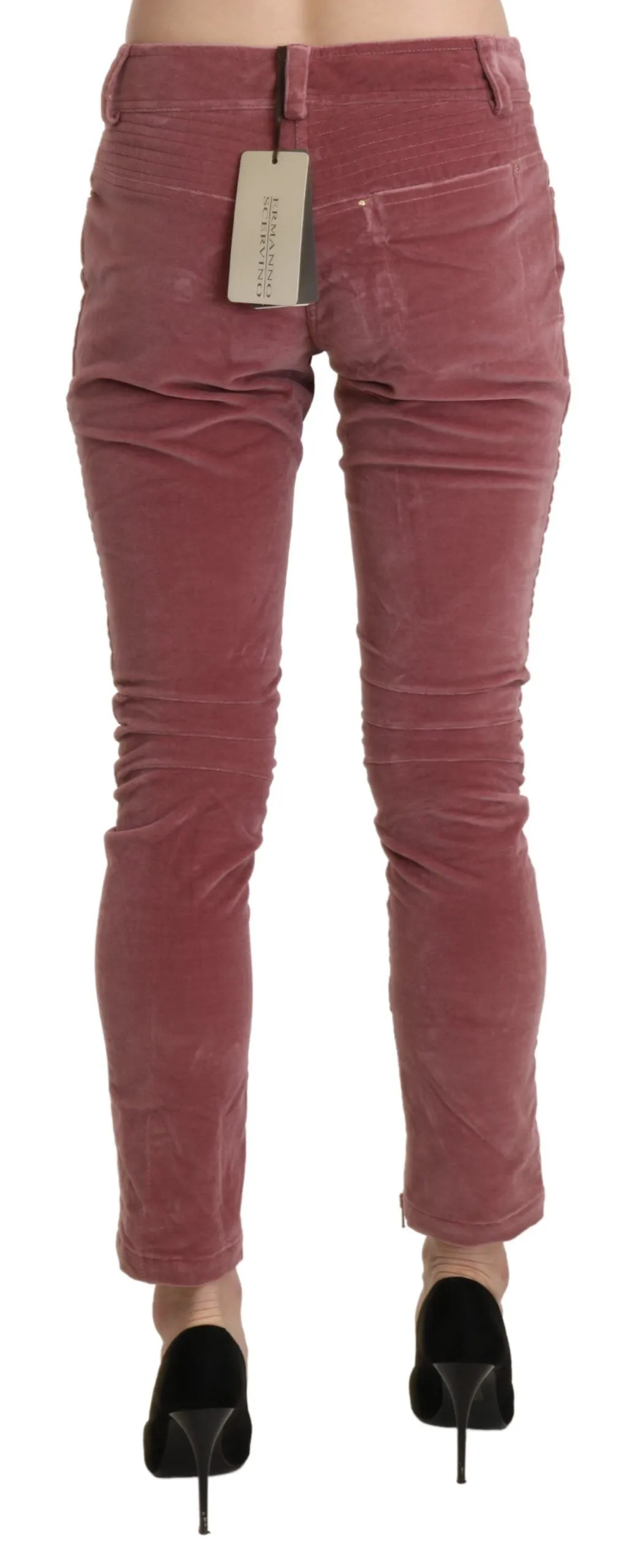 Chic Red Mid Waist Skinny Trousers sold by Louxly product image thumbnail 3