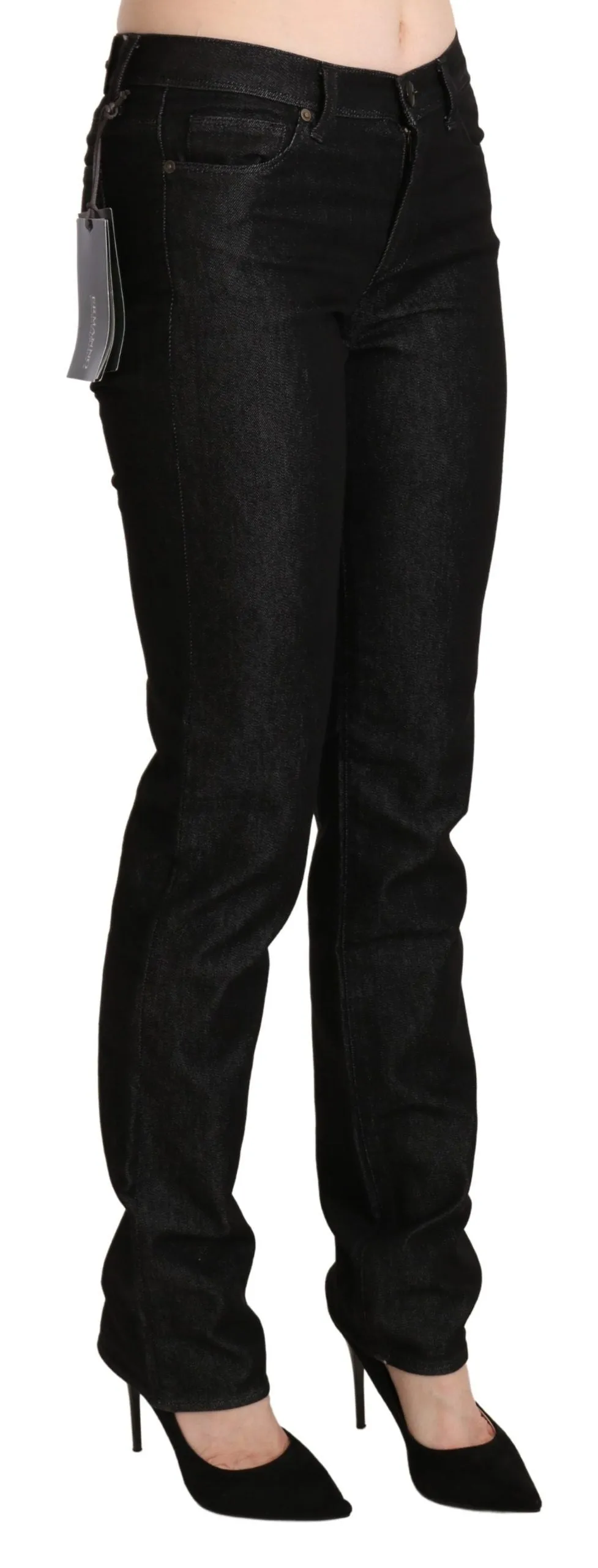 Chic Black Mid Waist Skinny Jeans sold by Louxly product image thumbnail 4