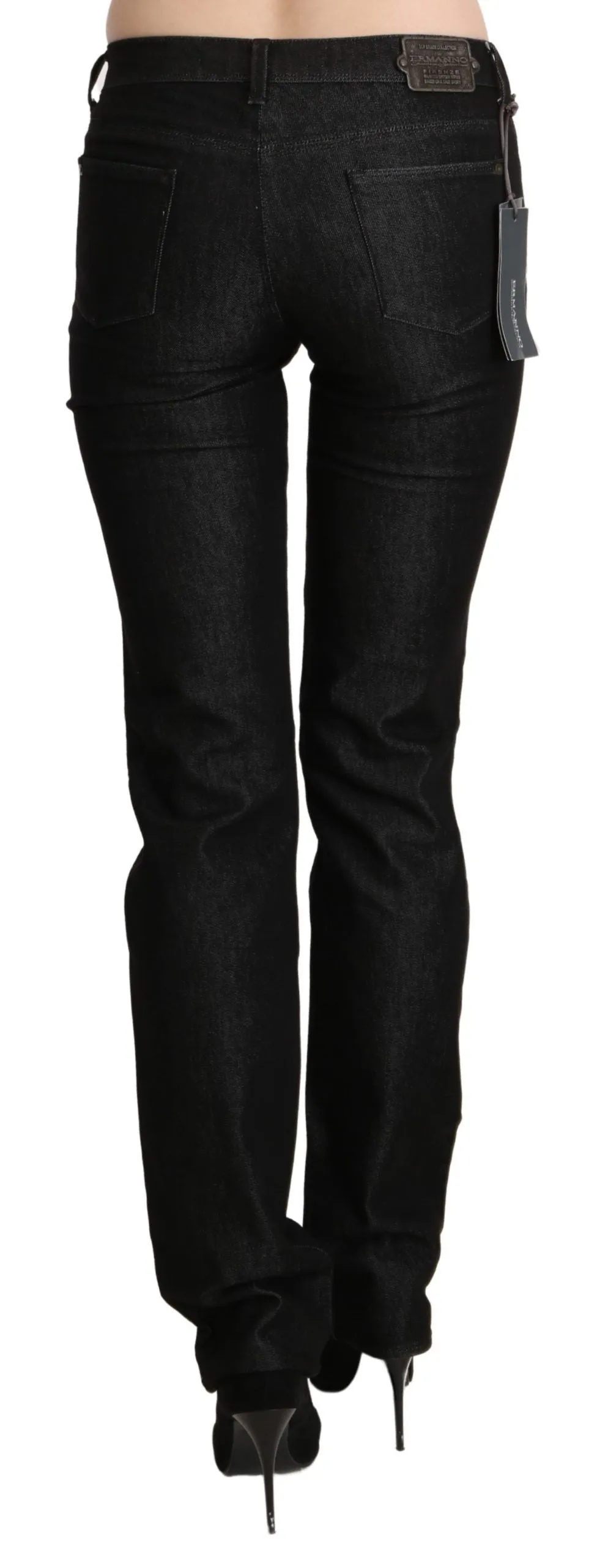 Chic Black Mid Waist Skinny Jeans sold by Louxly product image thumbnail 3