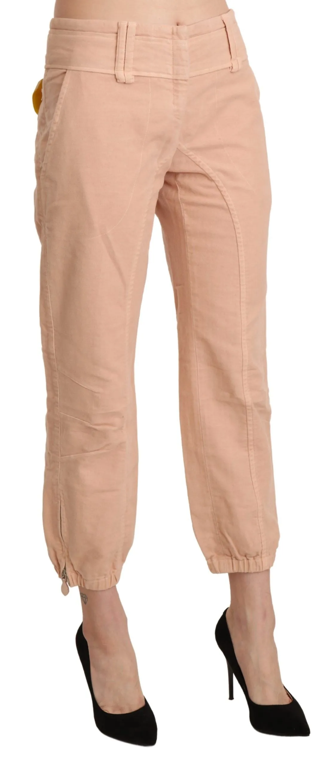 Chic Beige Cropped Cotton Pants sold by Louxly product image thumbnail 4