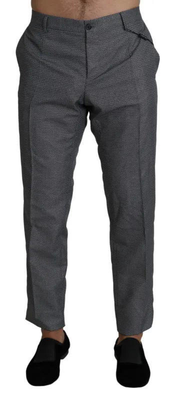 Elegant Gray Slim Fit Dress Trousers sold by Louxly