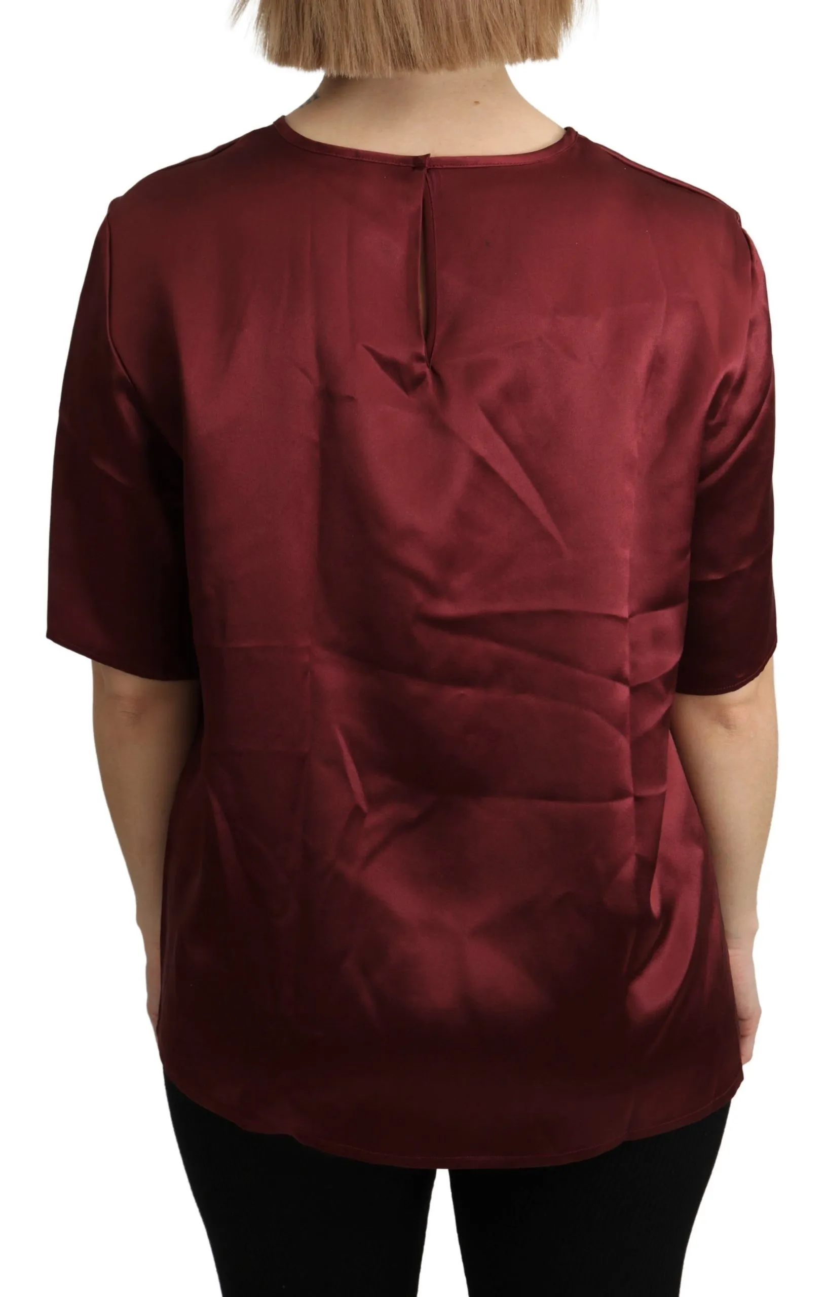 Elegant Silk Bordeaux Blouse sold by Louxly product image thumbnail 4