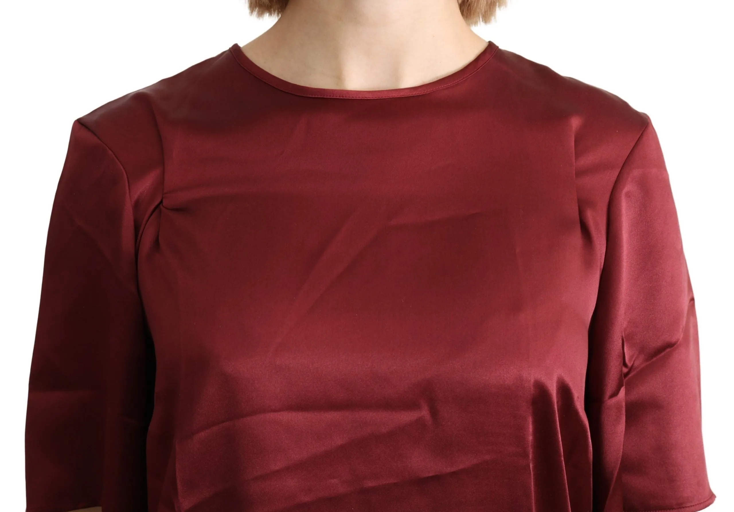 Elegant Silk Bordeaux Blouse sold by Louxly product image thumbnail 5