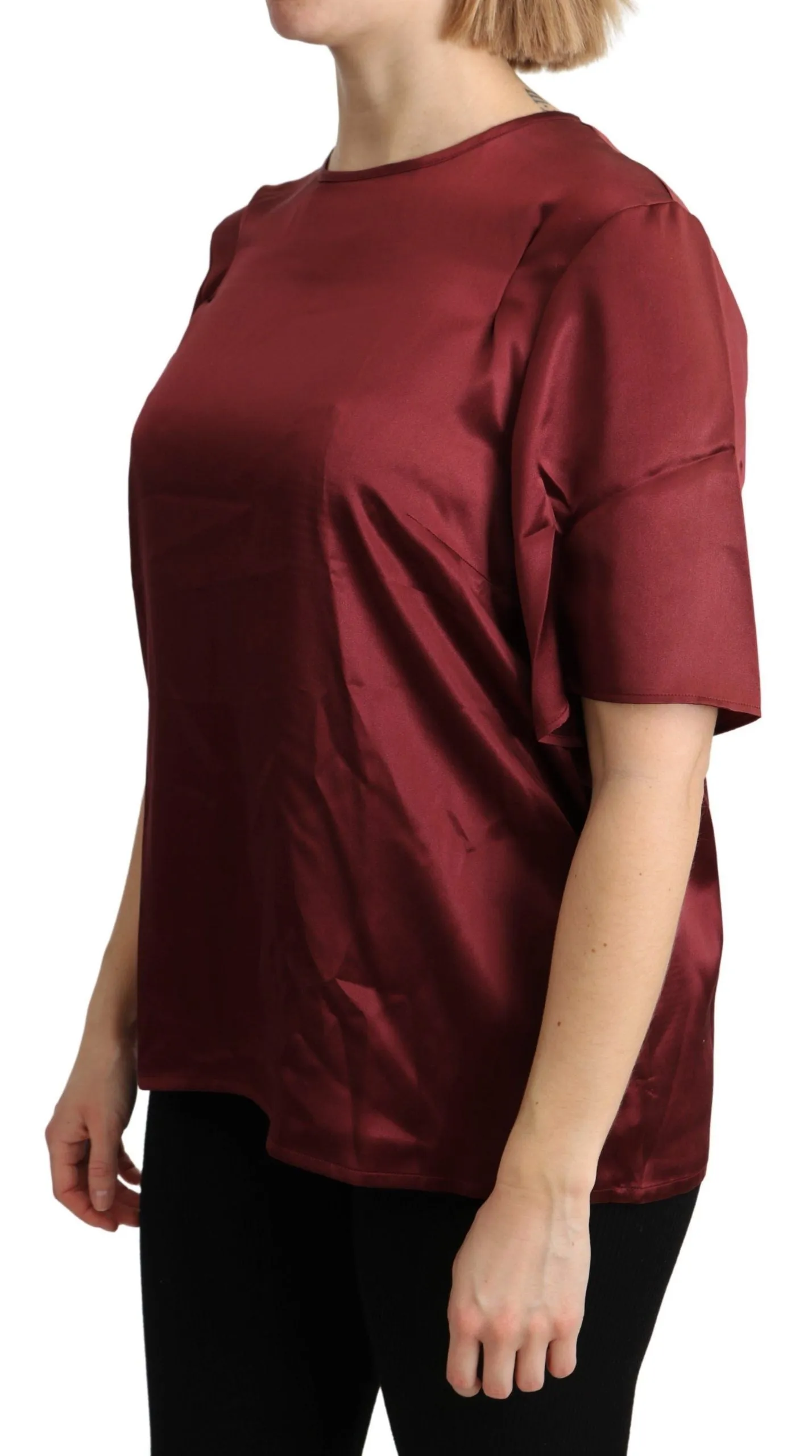 Elegant Silk Bordeaux Blouse sold by Louxly product image thumbnail 3