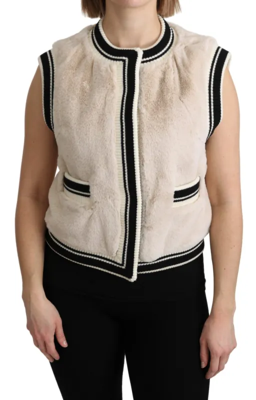Elegant Sleeveless Faux Fur Vest sold by Louxly