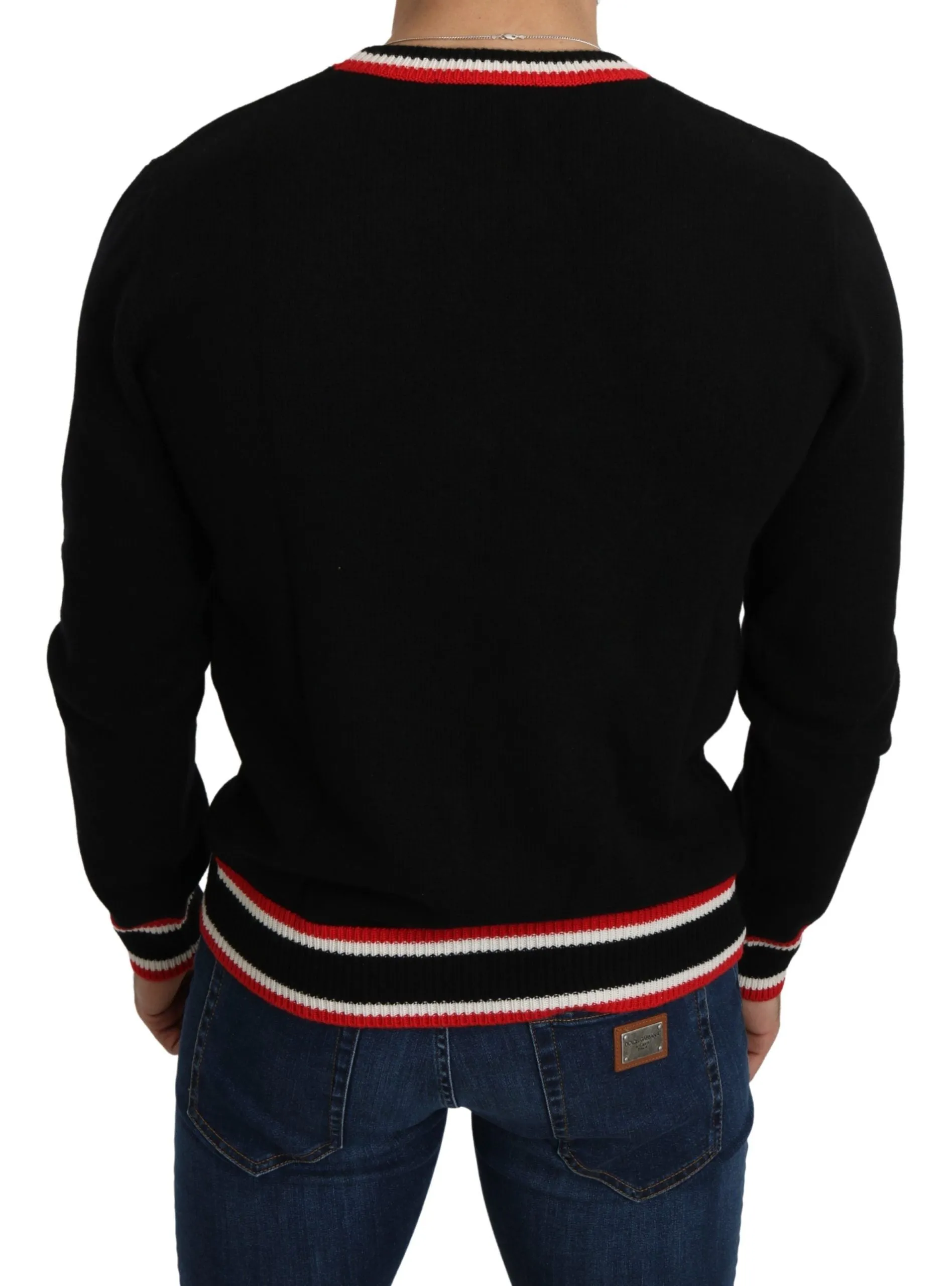 Elegant Black Cashmere Crew Neck Sweater sold by Louxly product image thumbnail 3