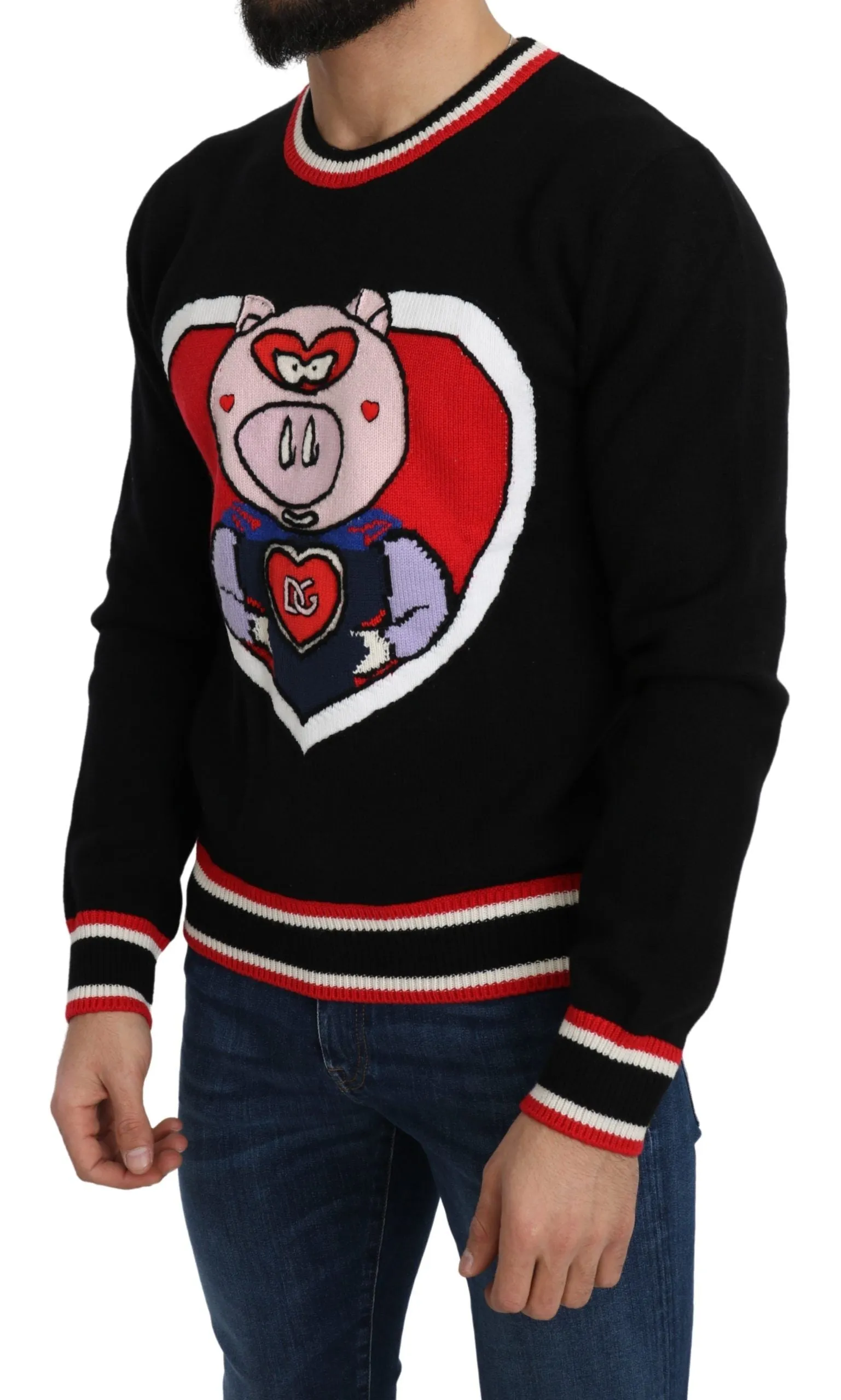 Elegant Black Cashmere Crew Neck Sweater sold by Louxly product image thumbnail 2